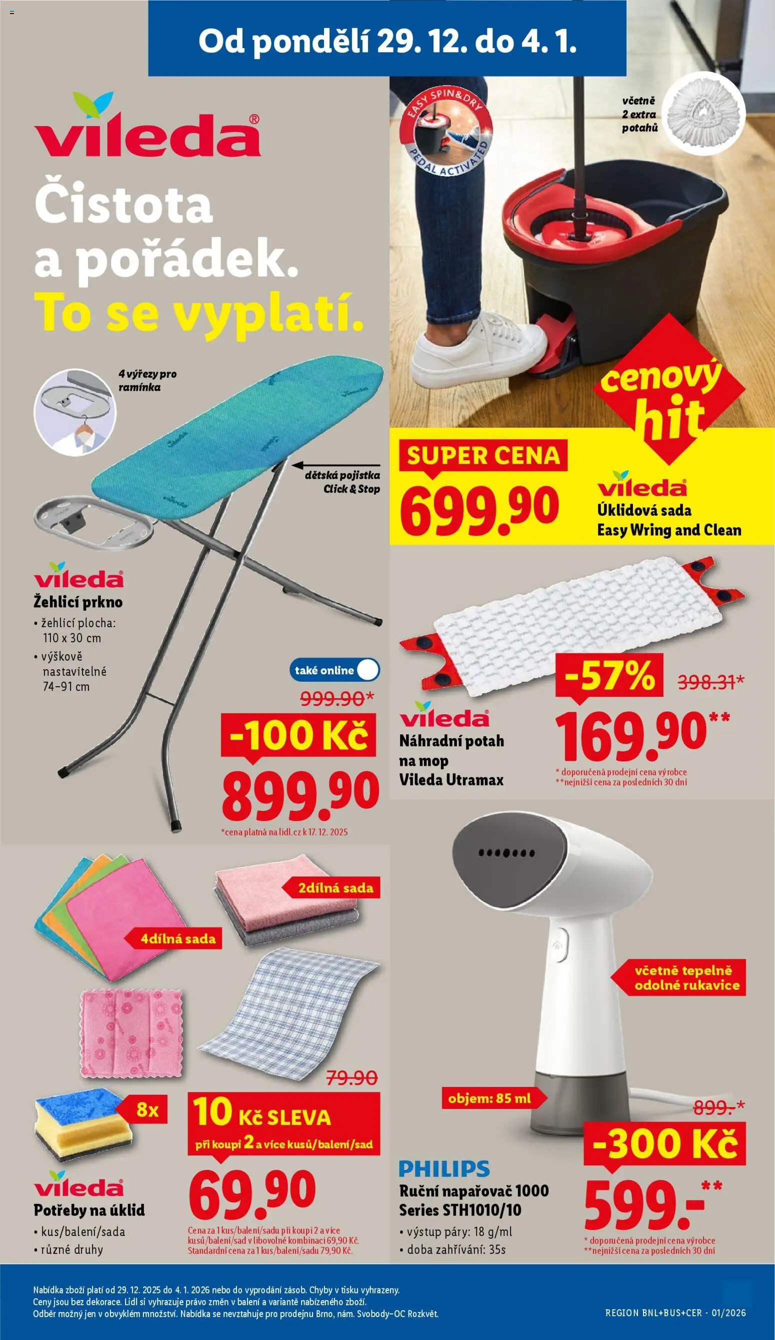 Lidl leták od 29.12.2025 | Strana: 39 | Produkty: Ramínka, Žehlicí prkno, Mop vileda, Mop