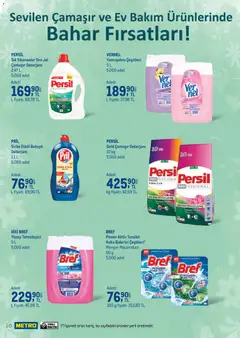 01.03.2026 tarihinden itibaren geçerli olan Metro kataloğu önizlemesi | Sayfa: 16 | Ürünler: Çamaşır deterjanı, Yumuşatıcı, Sirke, Koku