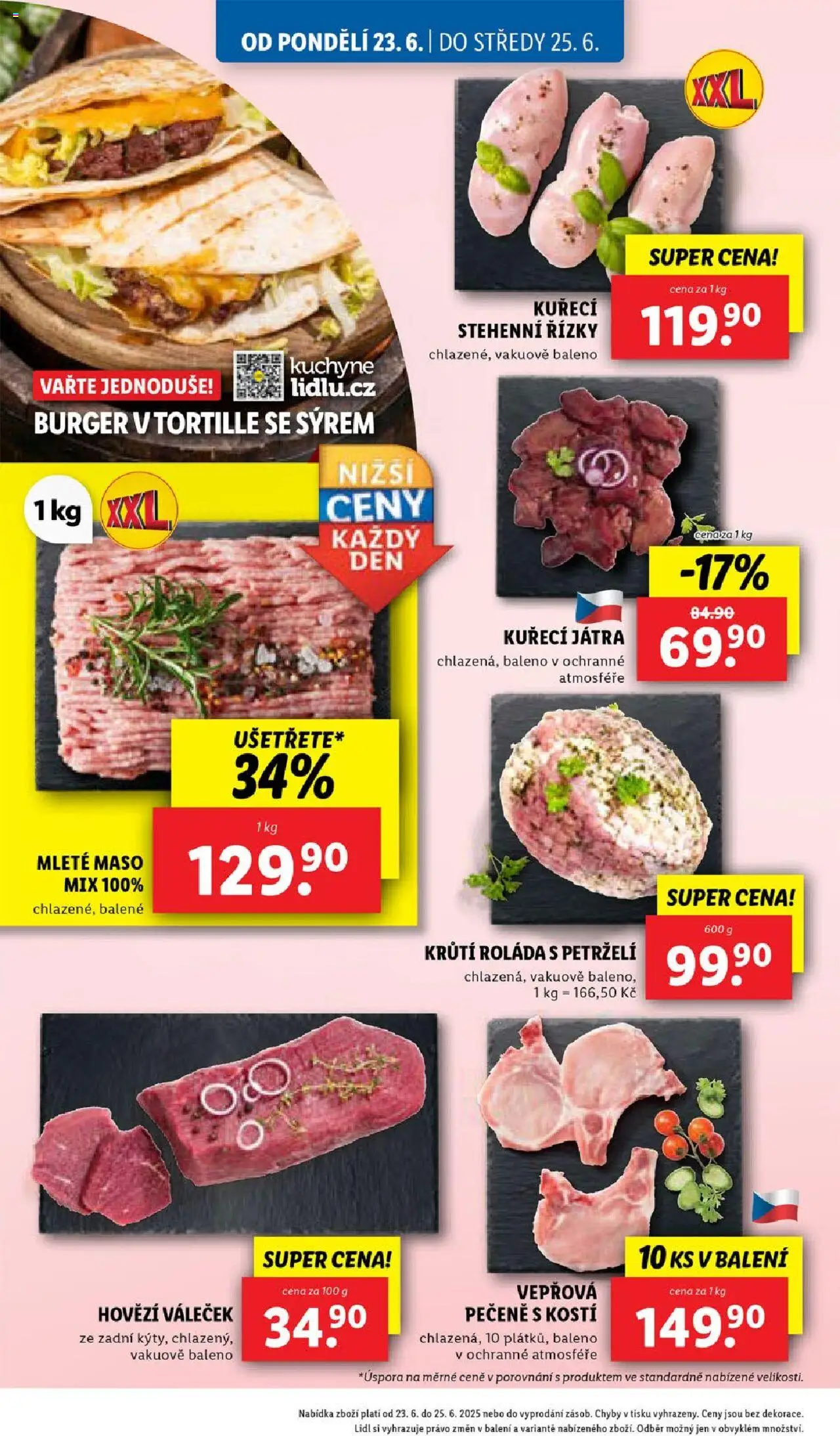 Lidl leták od 23.06.2025 | Strana: 10 | Produkty: Hovězí, Kuřecí Játra, Mleté maso mix, Kuchyně