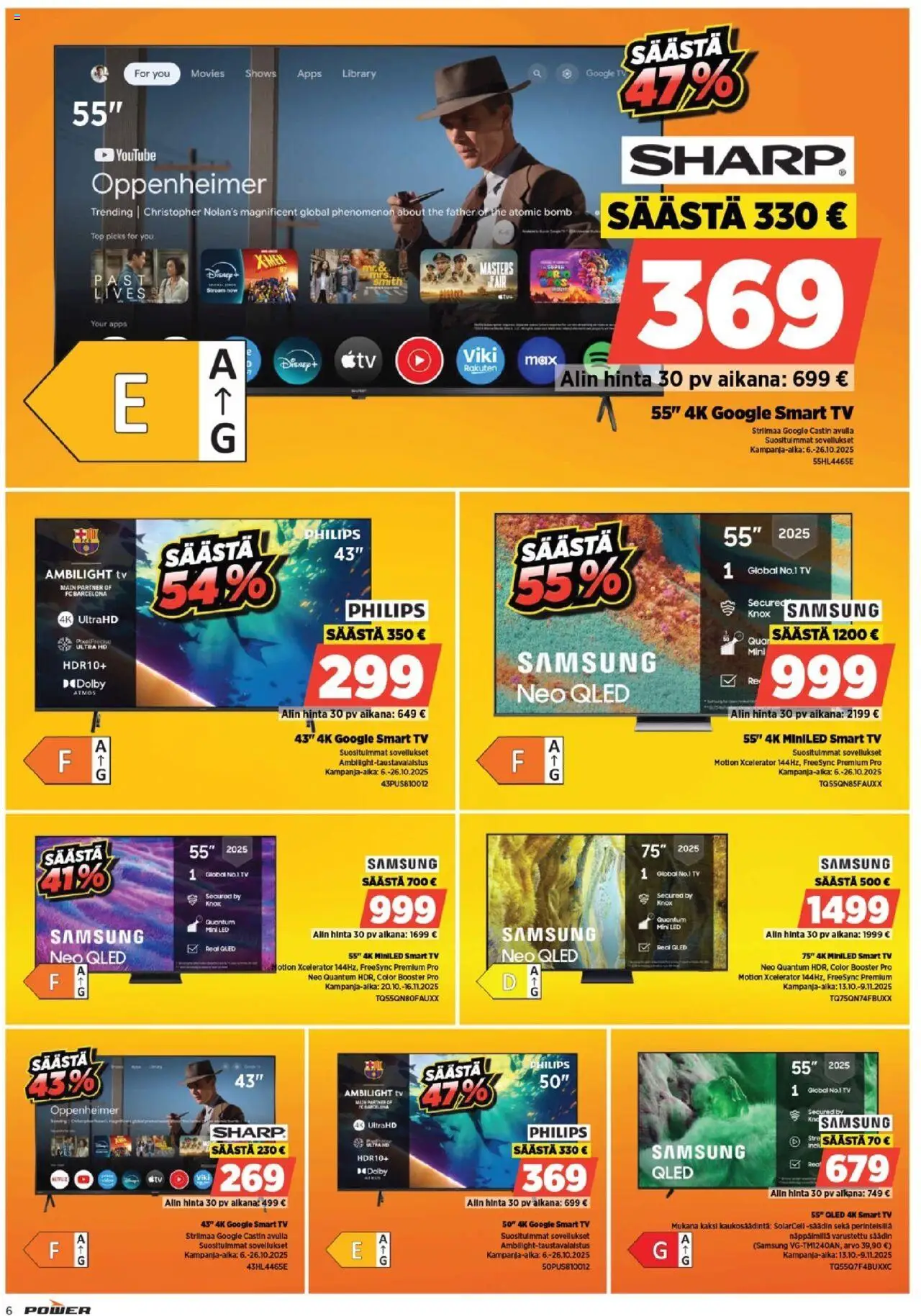 Power tarjoukset – voimassa 20.10.2025 alkaen | Sivu: 6 | Tuotteet: TV
