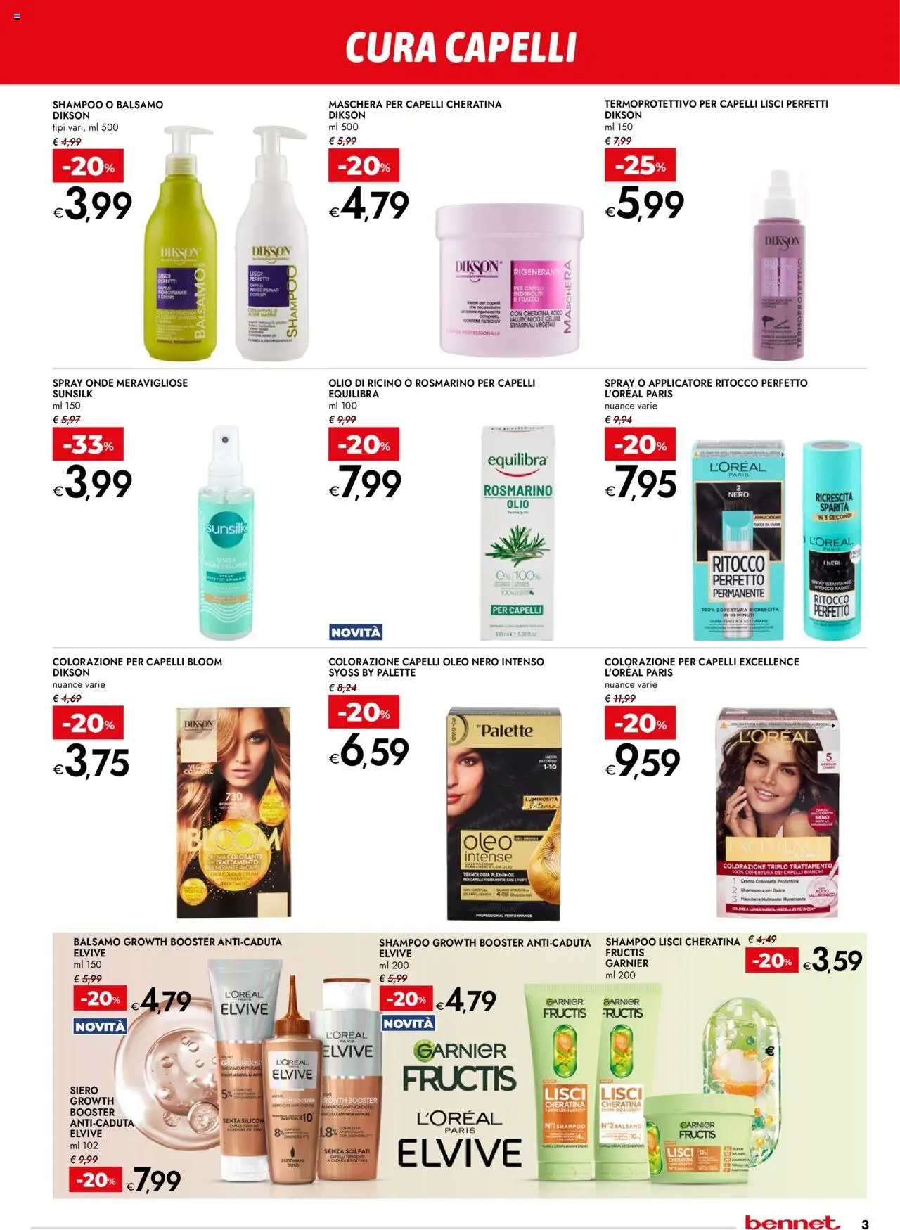 Volantino bennet del 18.09.2025 | Pagina: 3 | Prodotti: Shampoo, Balsamo, Crema, Olio