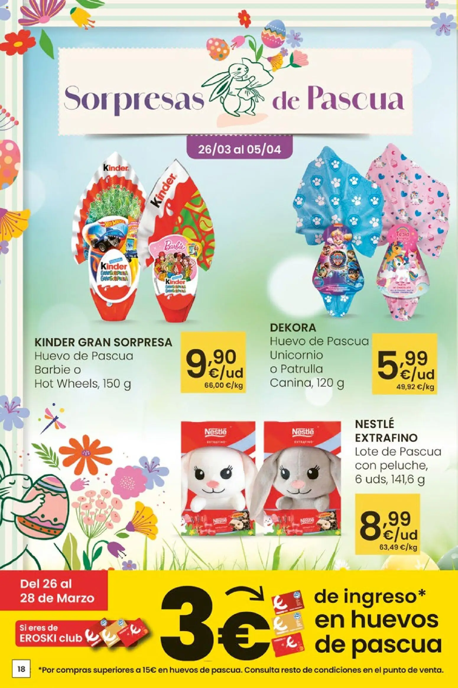Eroski Quieres ahorrar conmigo │ válido desde el 26.03.2026 | Página: 18 | Productos: Huevos