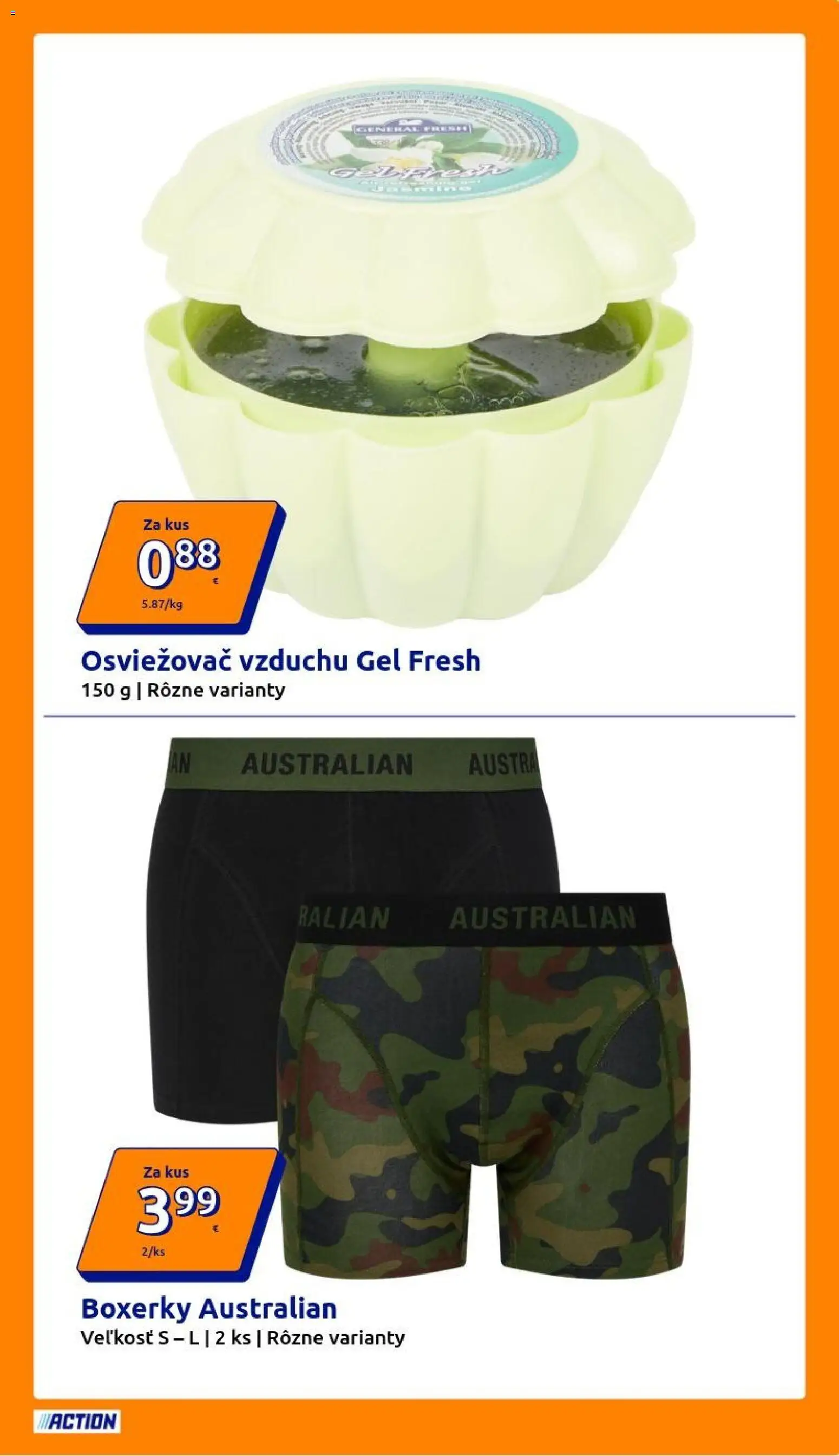 Nové Action akcie – leták je platný od 11.03.2026 | Strana: 15 | Produkty: Osviežovač vzduchu, Boxerky
