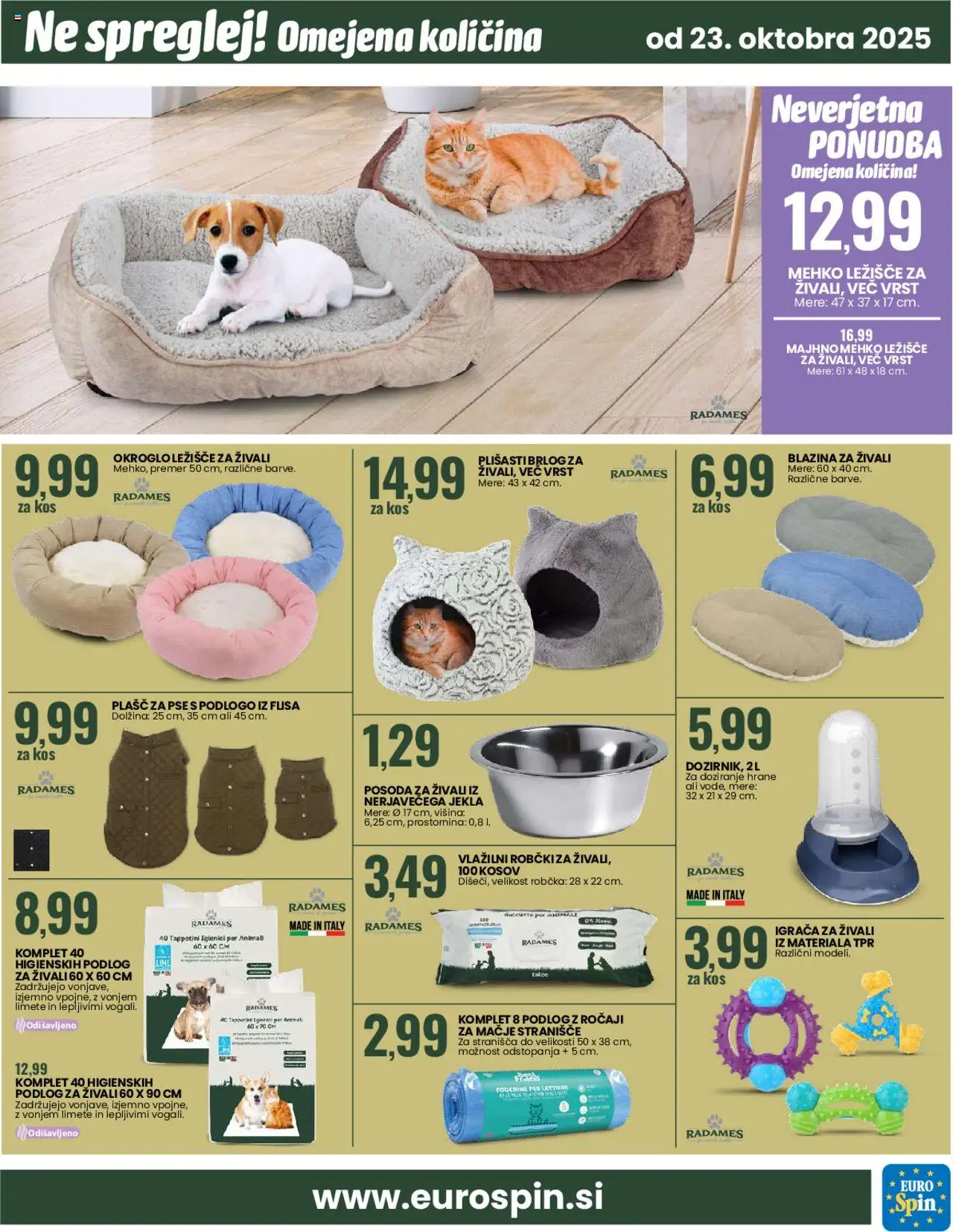Novi Eurospin katalog ponudbe – veljaven od 23.10.2025 | Stran: 13 | Izdelki: Robčki, Stranisce, Kos, Plasc