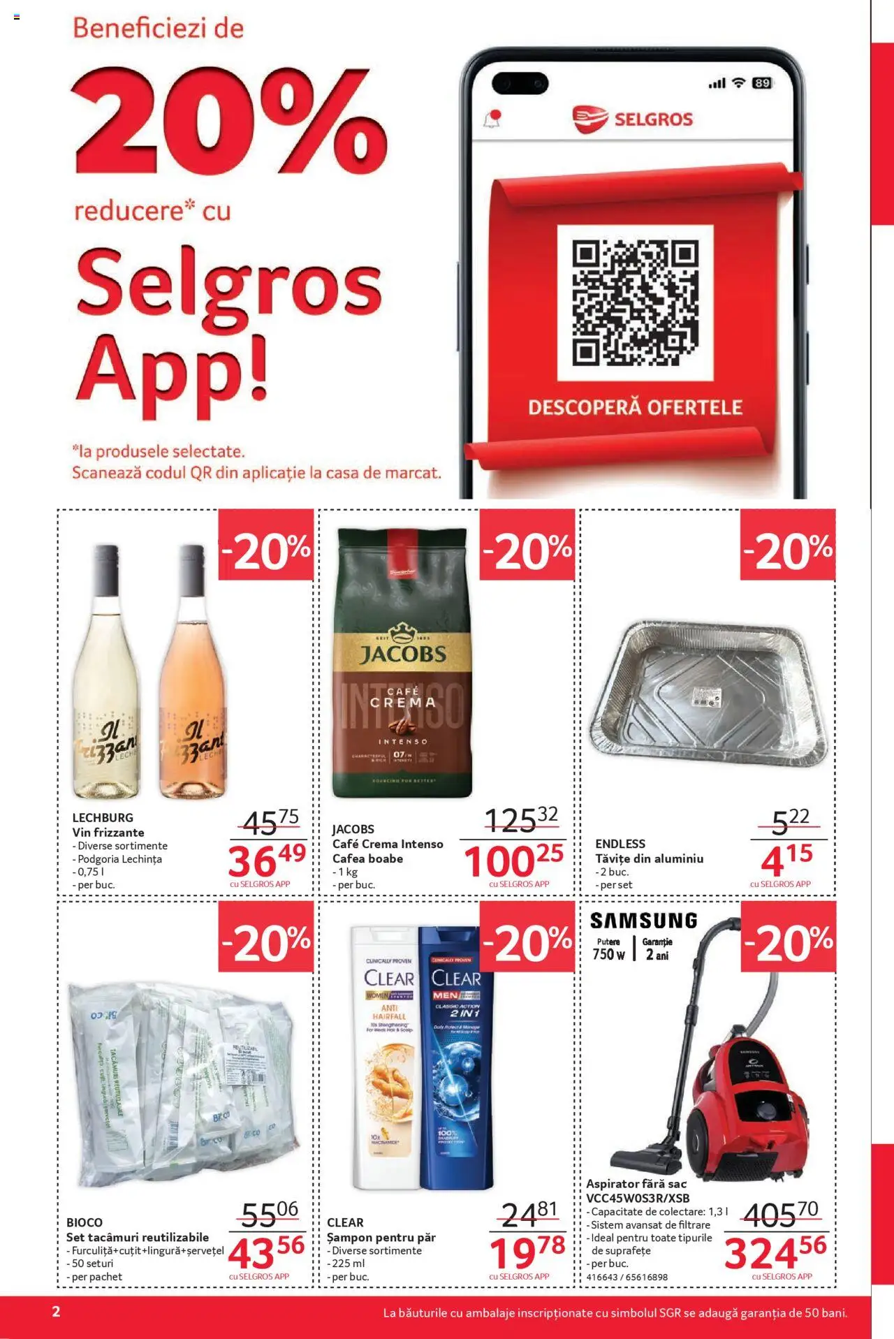Catalog Selgros - Magazine Mici – valabil de la 22.08.2025 | Pagină: 2 | Produse: Aspirator, Cremă, Cafea, Vin
