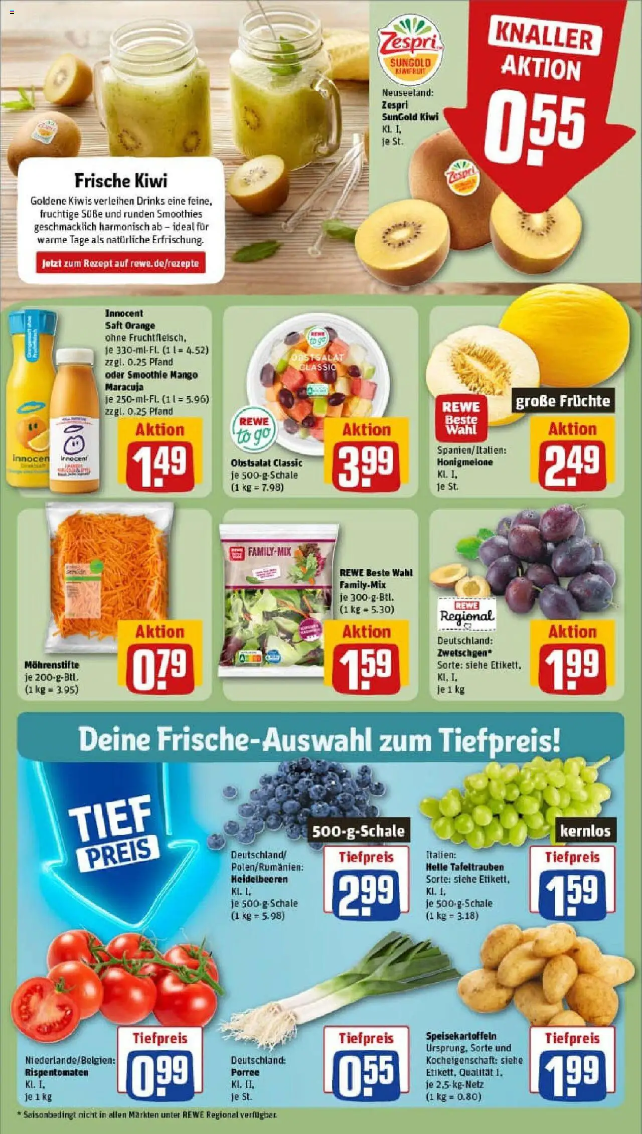 Rewe prospekt Hückelhoven / Hilfarth	 - gültig ab dem 20.07.2025 | Seite: 6 | Produkte: Zwetschgen, Heidelbeeren, Honigmelone, Kiwi