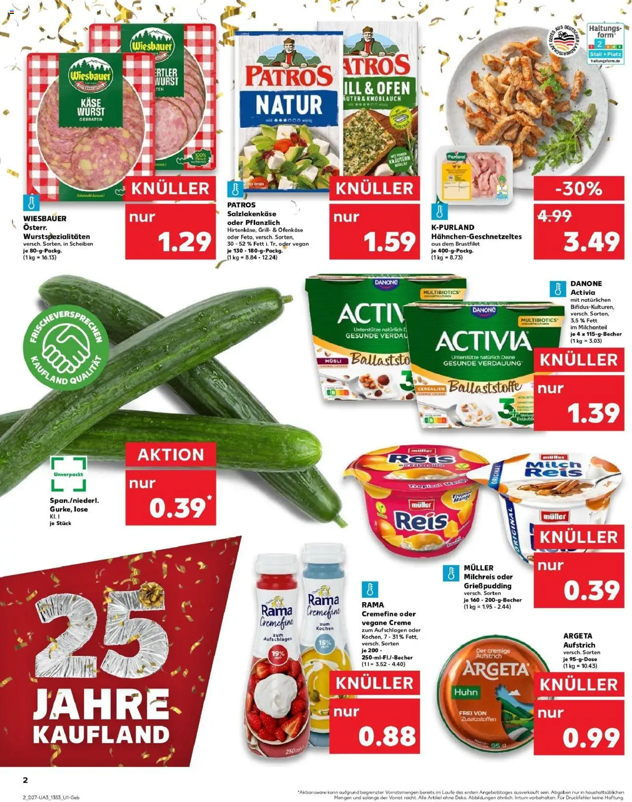 Kaufland prospekt Wendlingen Am Neckar	 - gültig ab dem 06.07.2025 | Seite: 17 | Produkte: Danone activia, Käse, Patros, Knoblauch