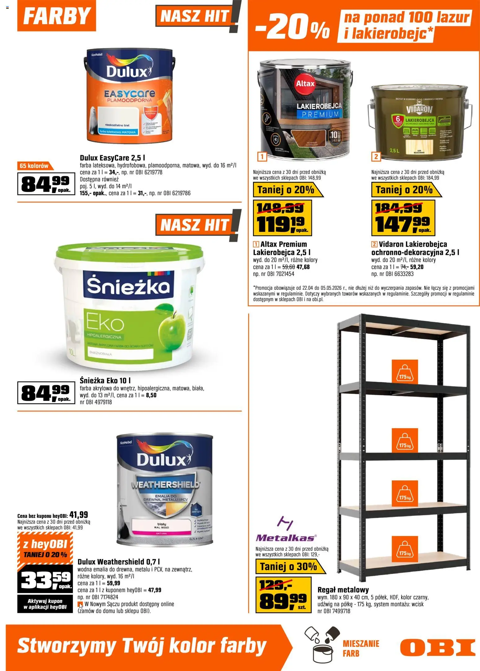 OBI gazetka od 22.04.2026 | Strona: 13 | Produkty: Regał metalowy, Regał