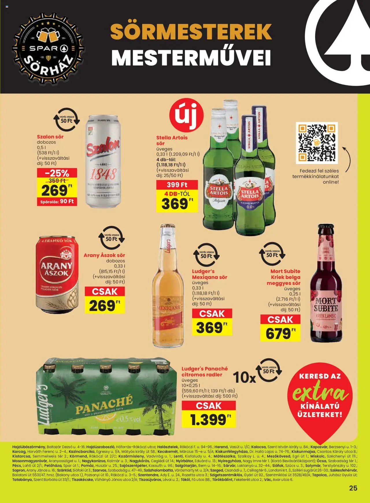 Spar akciós ujság - amely érvényes a következő dátumtól: 05.06.2025 | Oldal: 6 | Termékek: Radler, Arany ászok, Stella artois, Sör