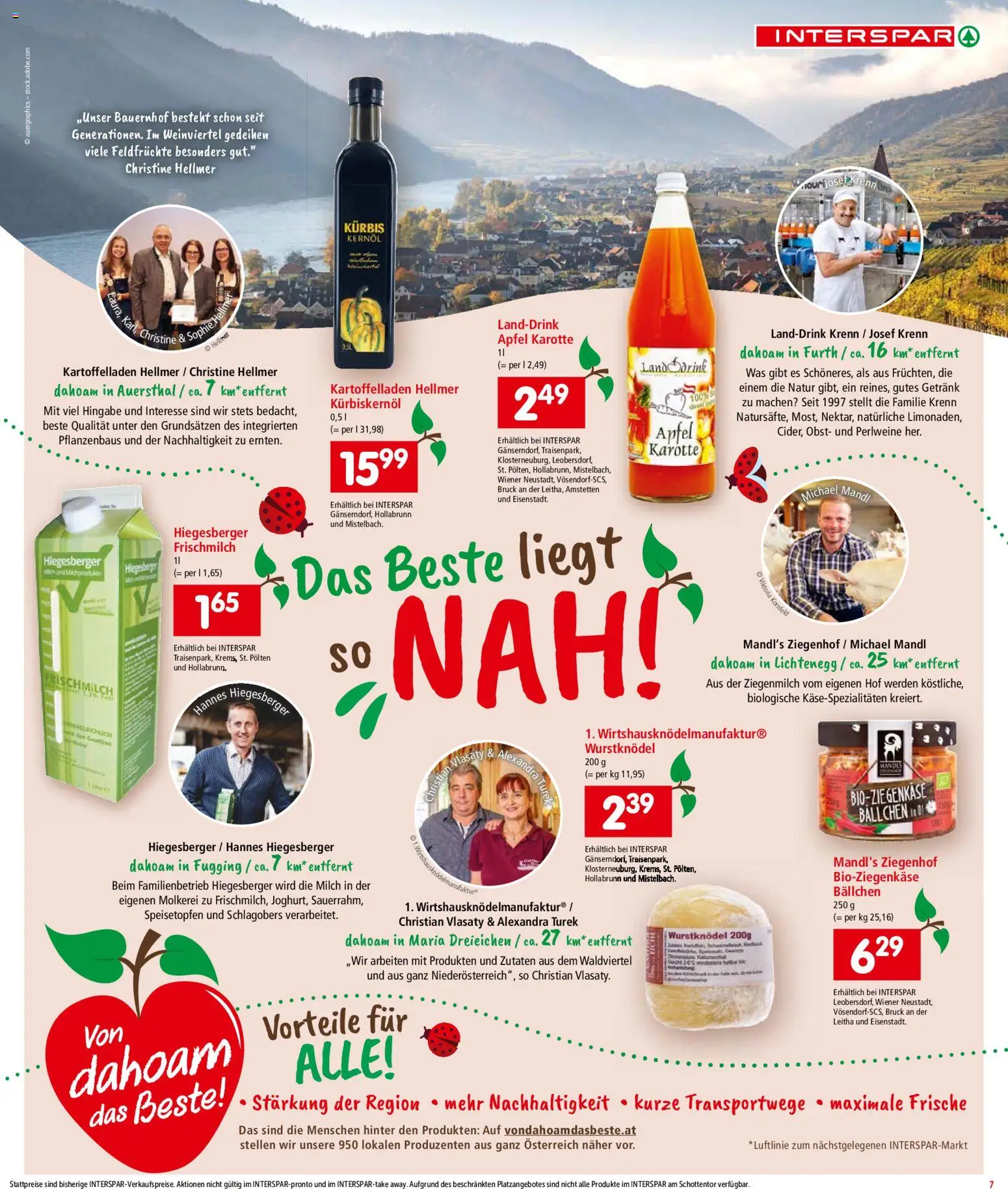 Interspar Flugblatt - Niederösterreich gültig ab 05.03.2026 | Seite: 7 | Produkte: Karotte, Obst, Milch, Äpfel