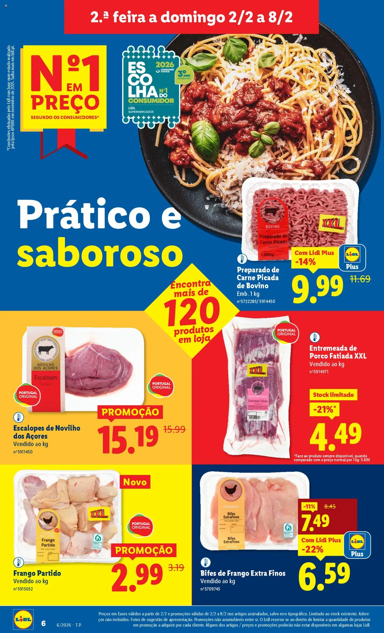 Lidl folheto │ válido de 02.02.2026 | Página: 6 | Produtos: Frango, Base, Carne picada, Carne