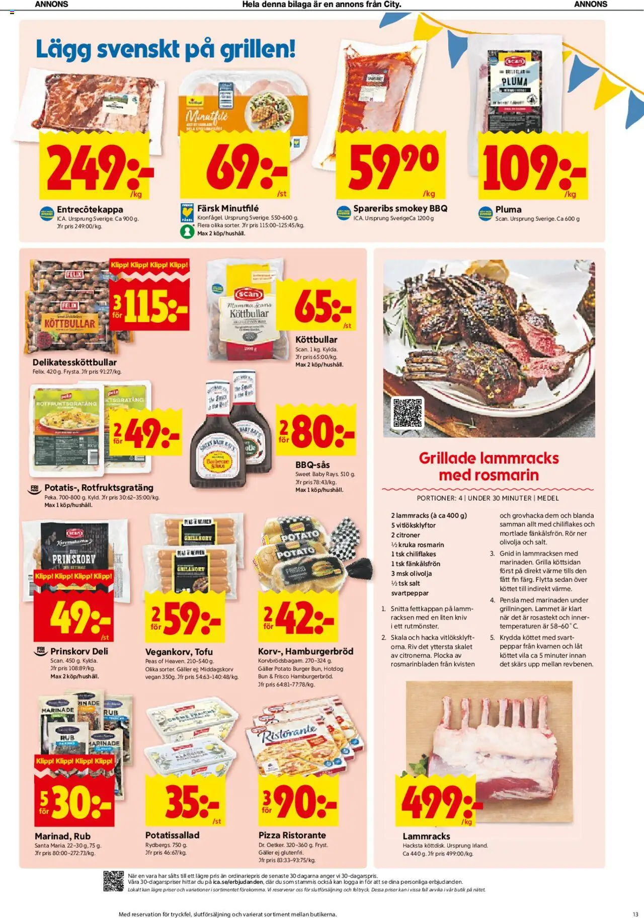 ICA Kvantum reklamblad aktuell från 16.06.2025 | Sida: 13 | Produkter: Köttbullar, Galler, Kruka, Olivolja