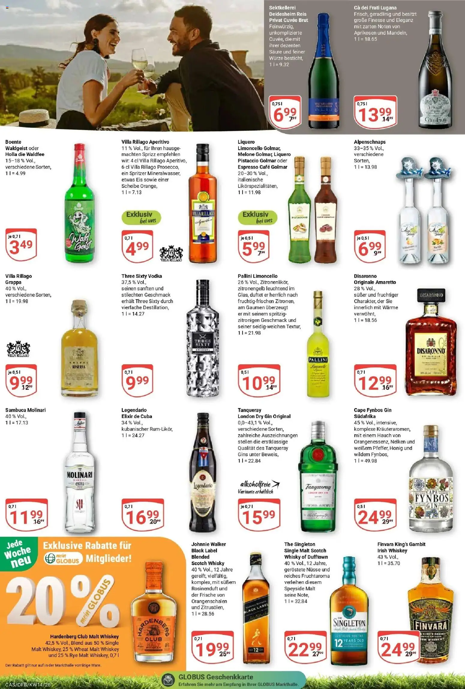 Globus prospekt Castrop-Rauxel	 – gültig ab 30.03.2026 | Seite: 22 | Produkte: Sambuca, Limoncello, Vodka, Reis