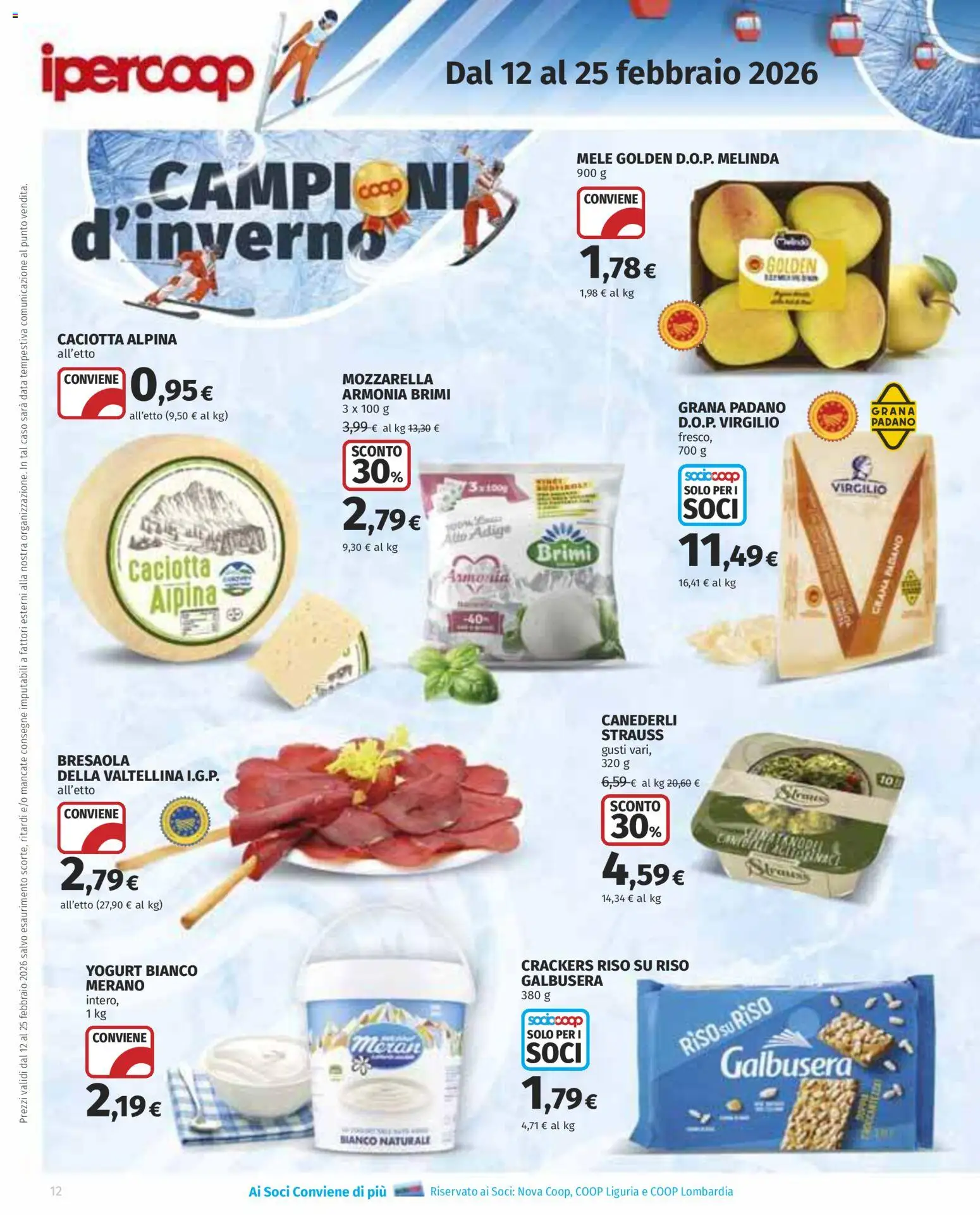 Volantino Ipercoop del 12.02.2026 | Pagina: 12 | Prodotti: Yogurt, Mele, Crackers, Data