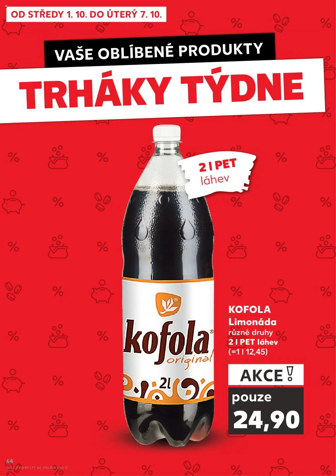 Kaufland leták od 01.10.2025 | Strana: 64 | Produkty: Limonáda, Kofola, Láhev