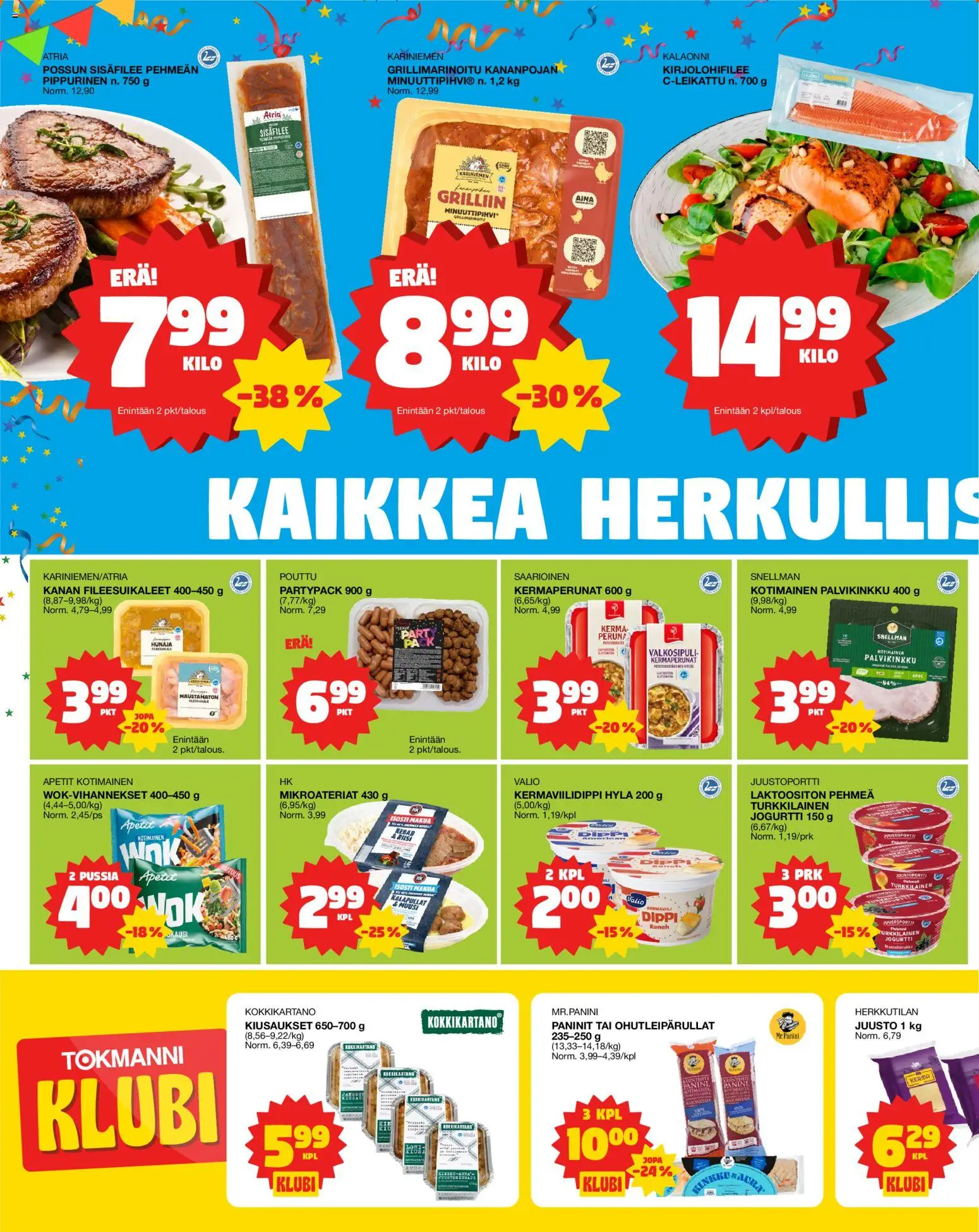 Tokmanni Ruokatarjoukset – voimassa 29.04.2026 alkaen | Sivu: 2 | Tuotteet: Valkosipuli, Juusto, Jogurtti, Peruna