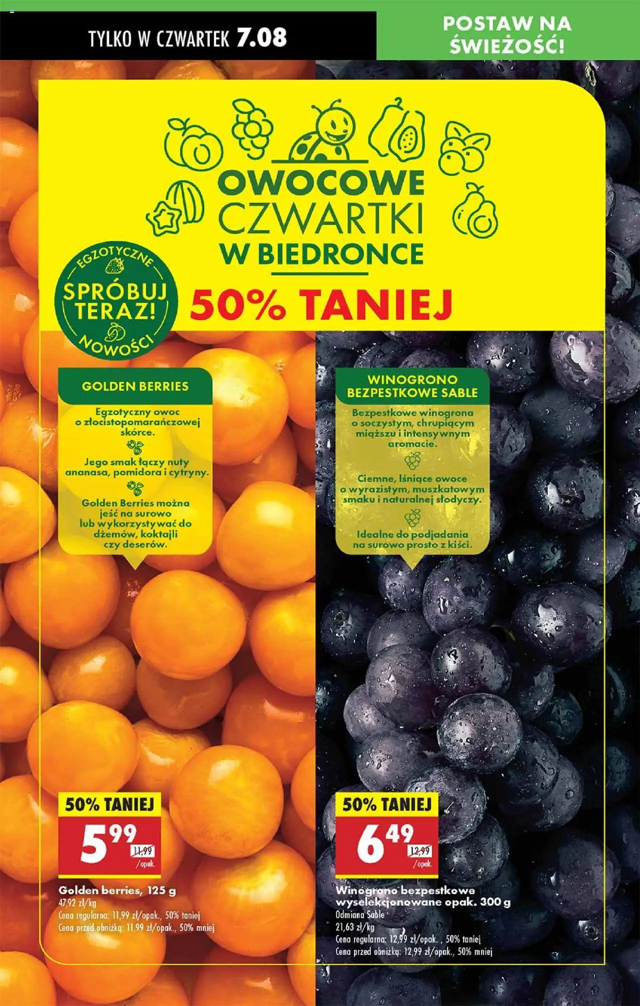 Biedronka gazetka - Oferta W tym tygodniu od 07.08.2025 | Strona: 57 | Produkty: Winogrona, Winogrono, Owoce