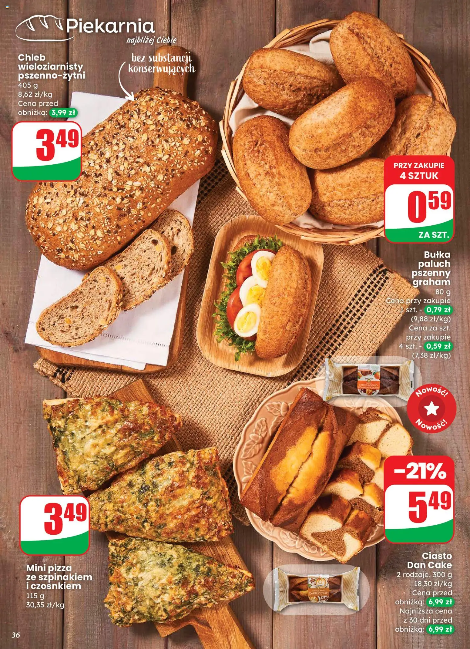 Dino Gazetka od 12.11.2025 | Strona: 36 | Produkty: Ciasto, Piekarnia, Mini pizza, Chleb