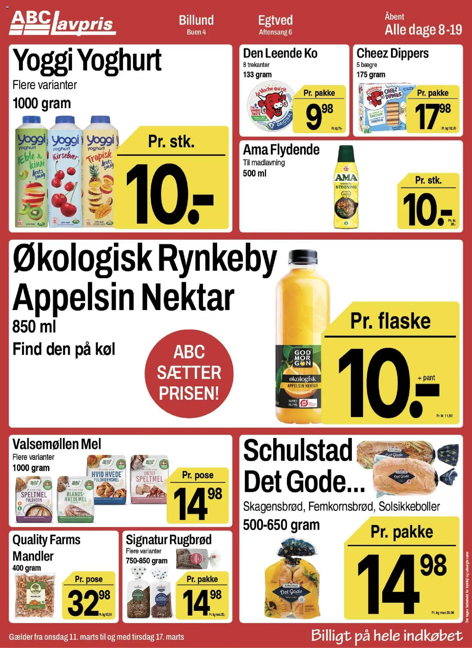 Abc Lavpris tilbudsavis – gyldig fra 11.03.2026 | Side: 4 | Produkter: Kiwi, Hvedemel, Mel, Mandler