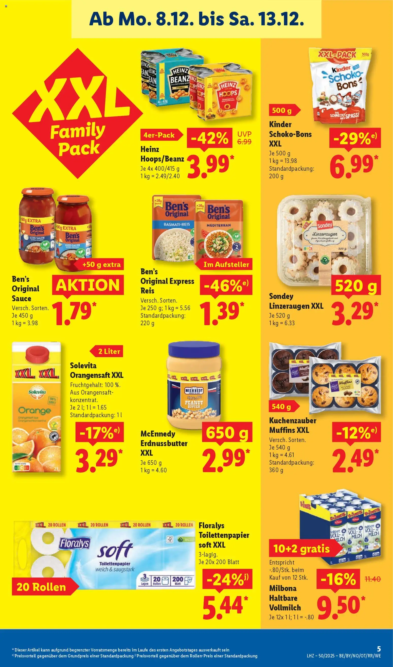 Lidl Prospekt Grimma – gültig ab 08.12.2025 | Seite: 11 | Produkte: Basmatireis, Milch, Butter, Toilettenpapier