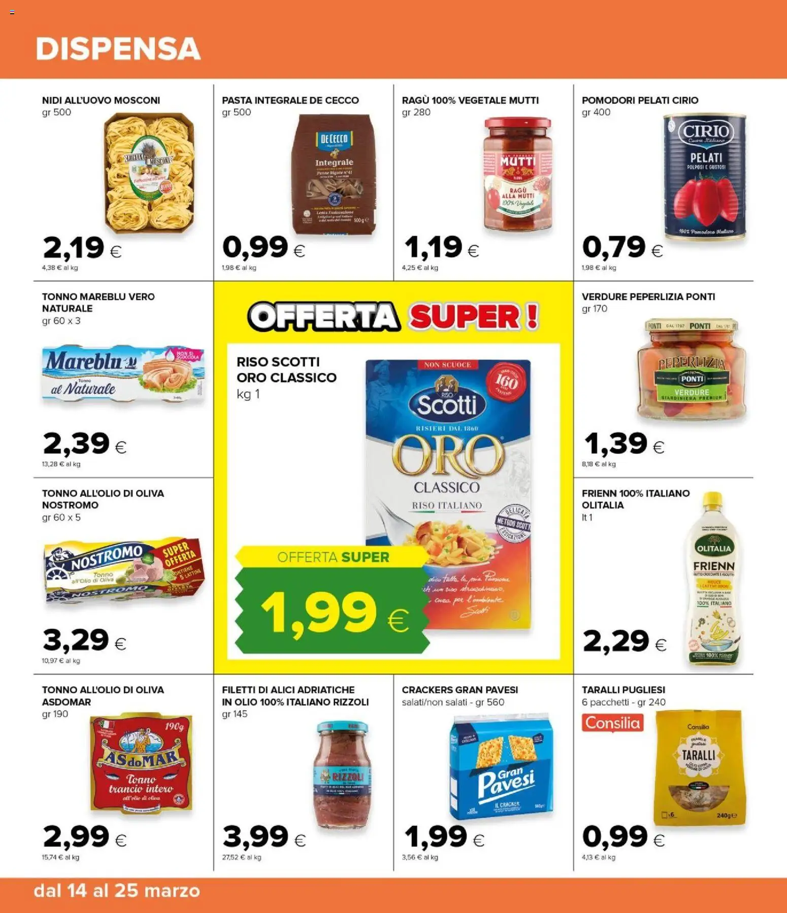 Volantino Tigre del 14.03.2026 | Pagina: 12 | Prodotti: Pomodoro, Pomodori, Pasta, Tonno