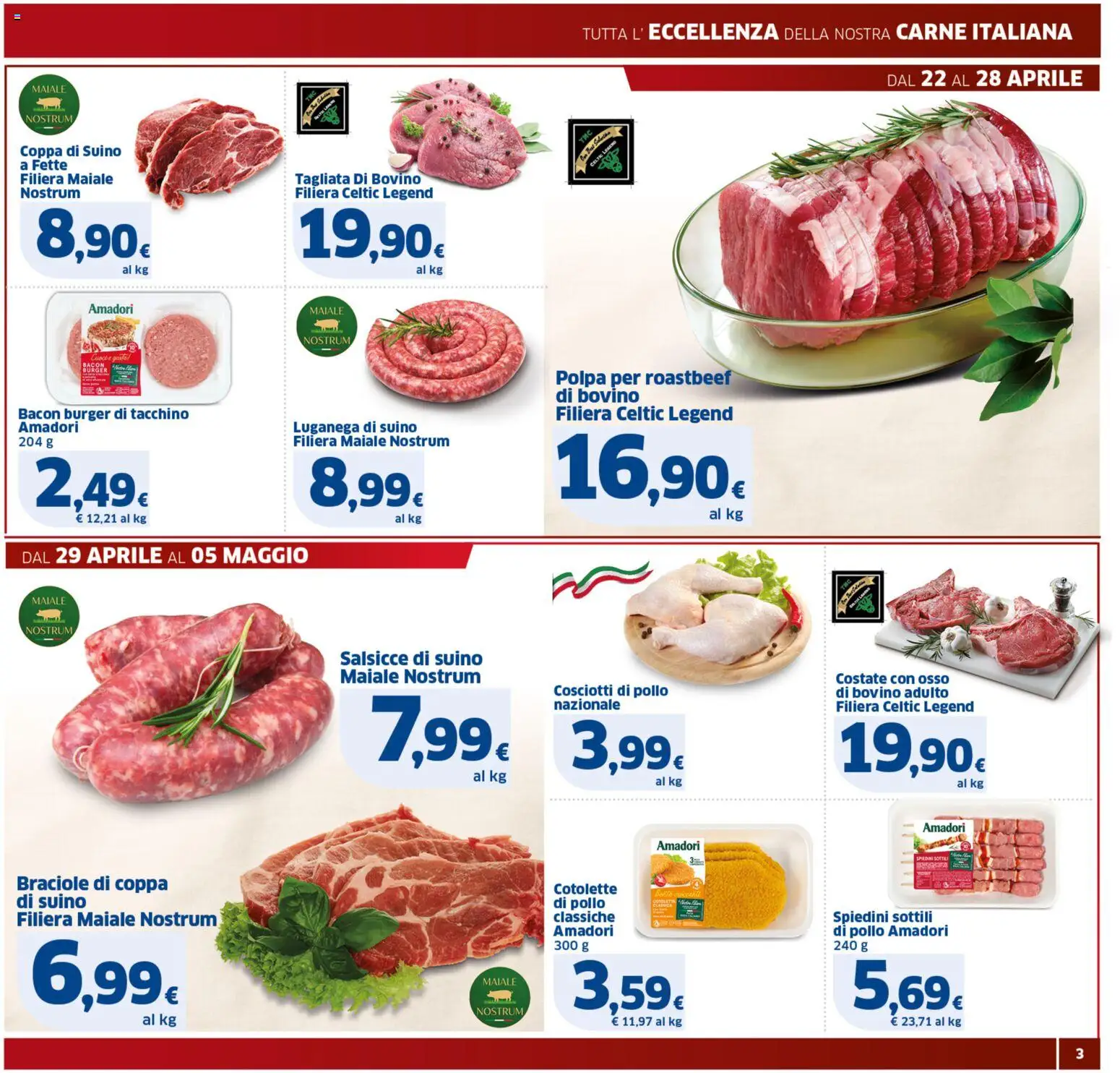 Volantino SIGMA del 22.04.2026 | Pagina: 3 | Prodotti: Bovino, Maiale, Suino, Tacchino
