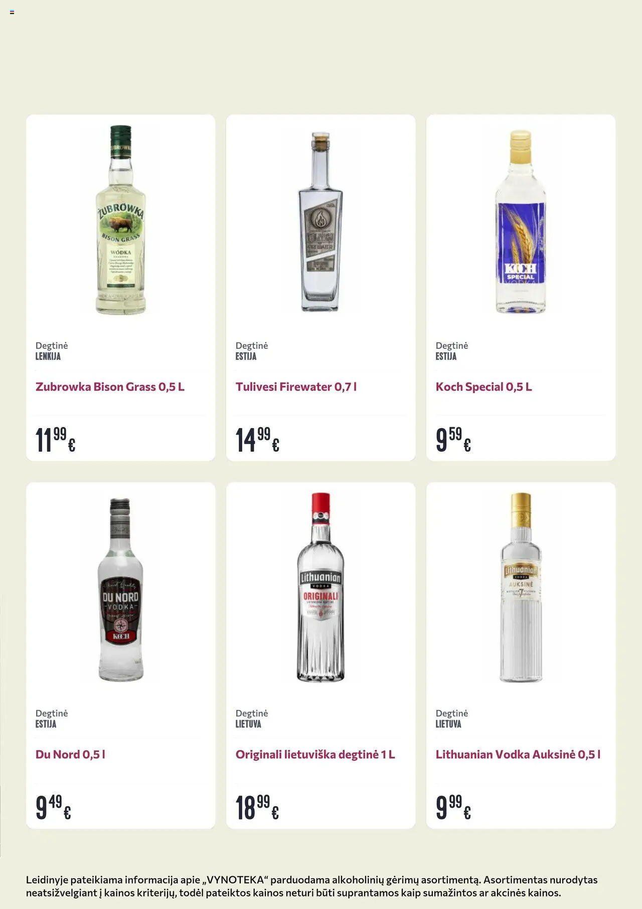 VYNOTEKA leidinys - Gėrimų│galioja nuo 25.08.2025 | Puslapis: 4 | Prekių: Degtinė