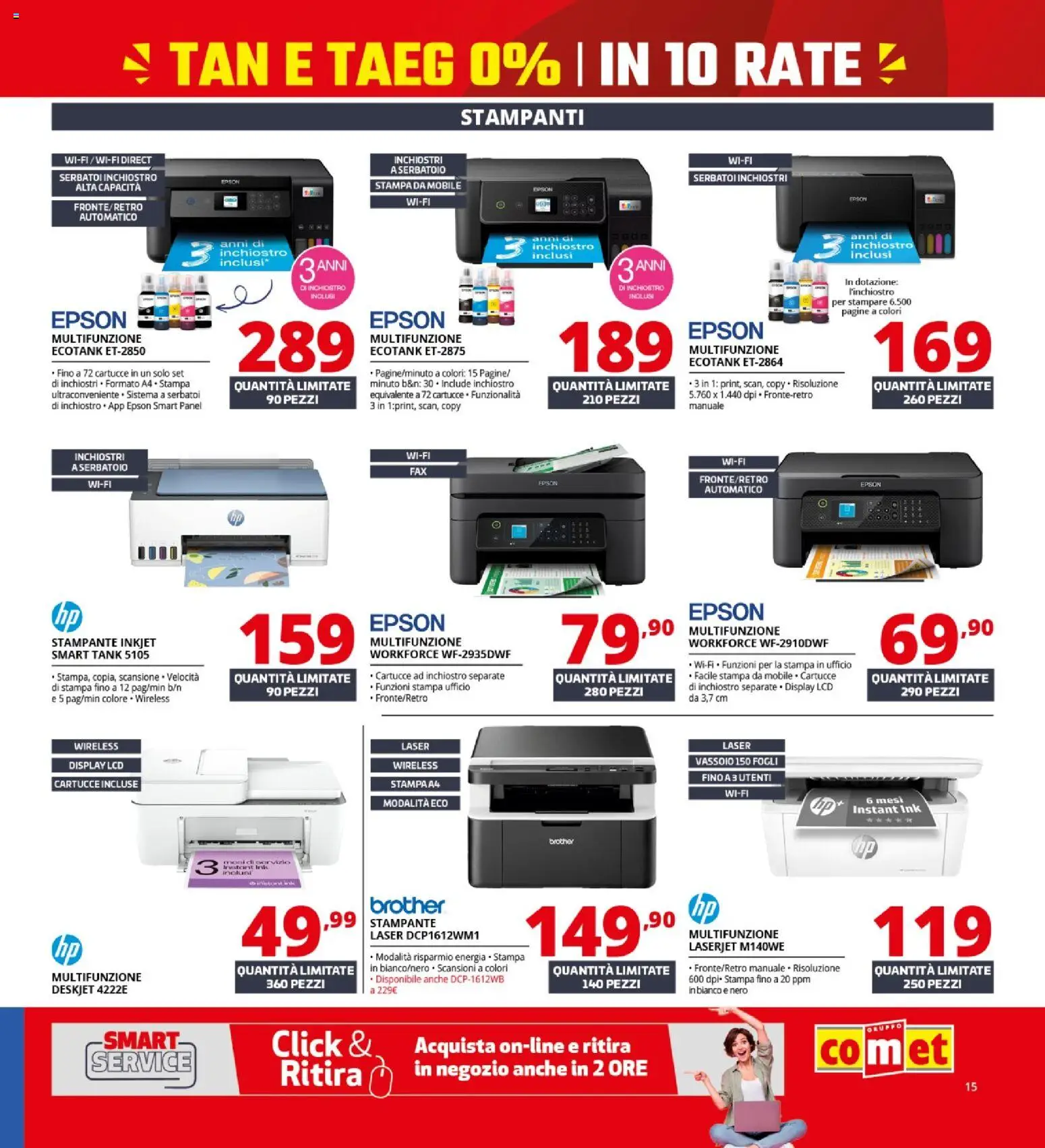 Volantino Comet del 19.02.2026 | Pagina: 15 | Prodotti: Mobile, Stampante, Stampa, Vassoio