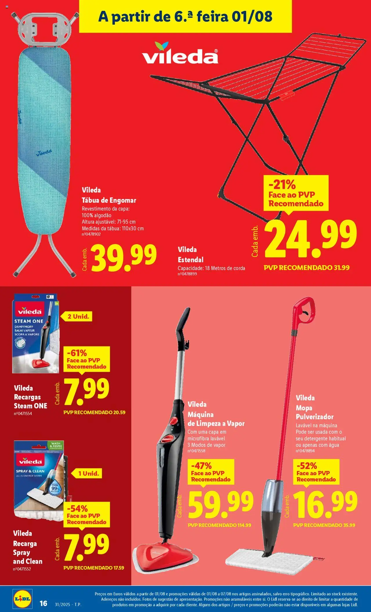 Lidl Novidades │ válido de 28.07.2025 | Página: 16 | Produtos: Agua, Tábua, Corda, Detergente