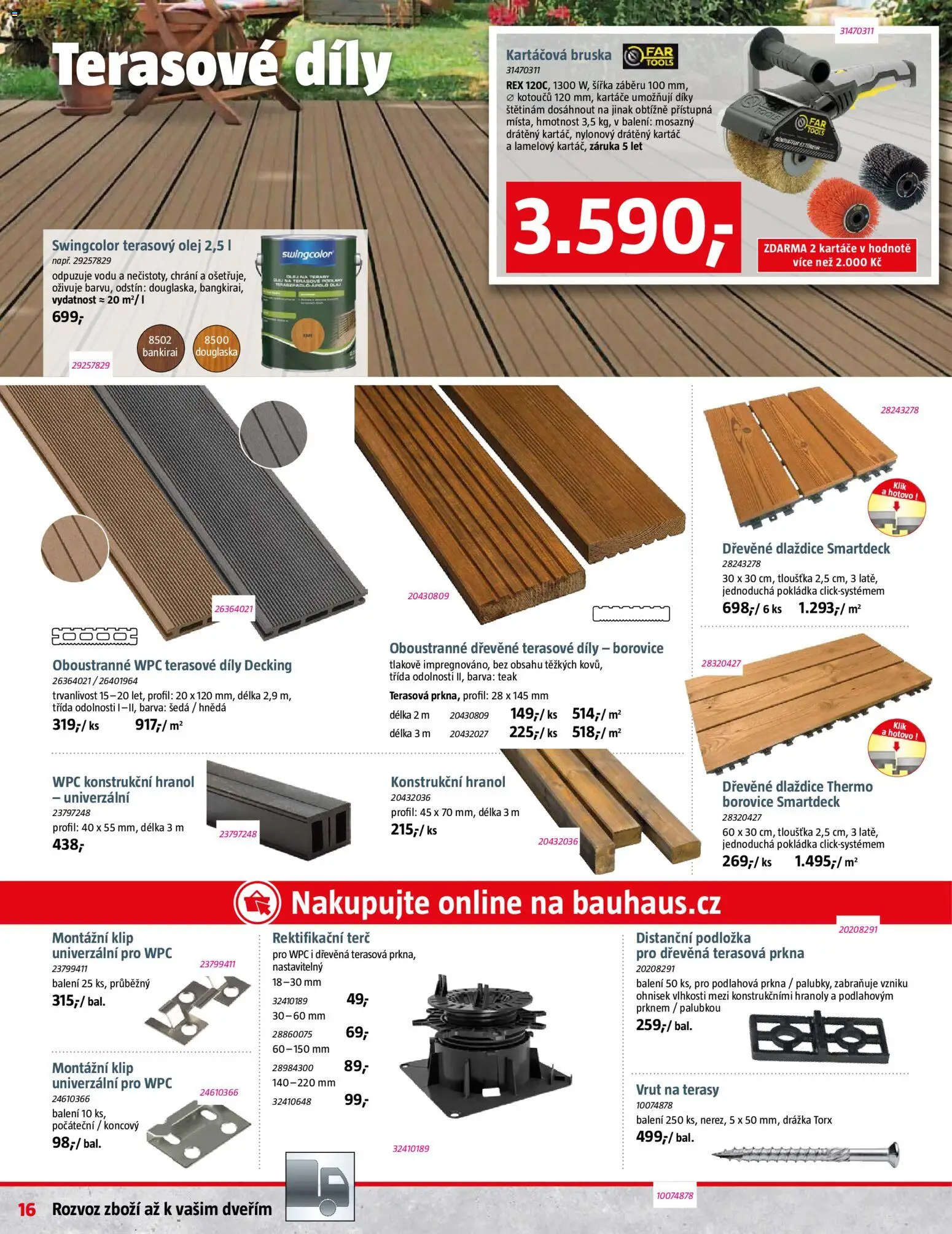 Bauhaus leták od 06.03.2026 | Strana: 16 | Produkty: Olej, Bruska, Dřevěné dlaždice, Terč