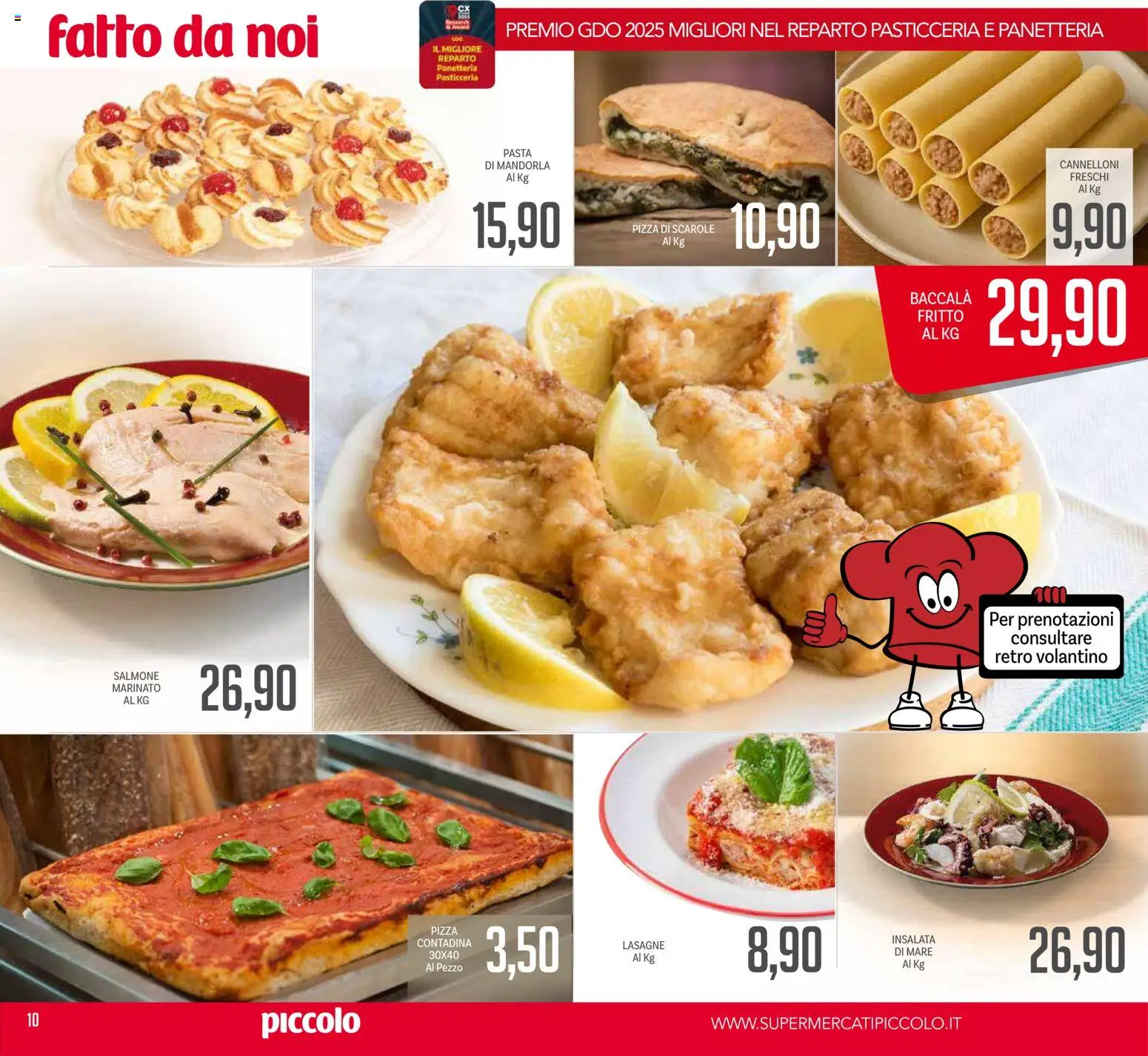Volantino Piccolo del 27.12.2025 | Pagina: 10 | Prodotti: Pizza, Salmone, Insalata, Pasta