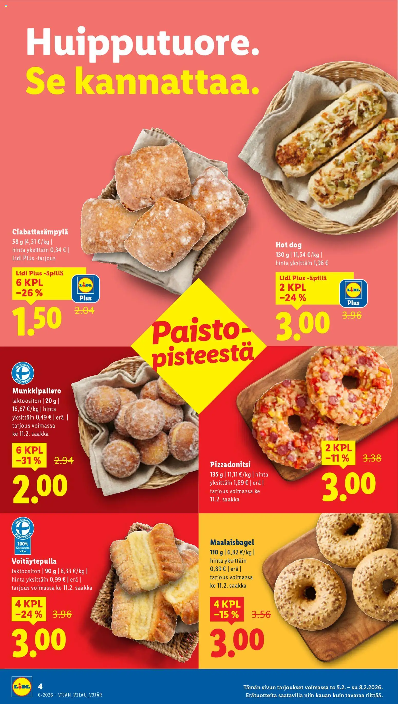 Lidl tarjoukset – voimassa 05.02.2026 alkaen | Sivu: 4 | Tuotteet: Hot dog