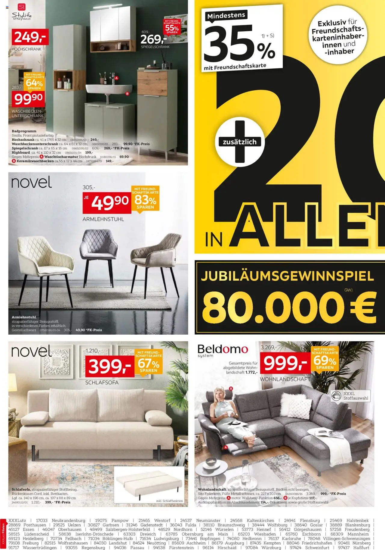 XXXL Lutz Prospekt 	 - gültig ab dem 21.07.2025 | Seite: 2 | Produkte: Wohnlandschaft, Schlafsofa, Waschbecken, Spiegelschrank