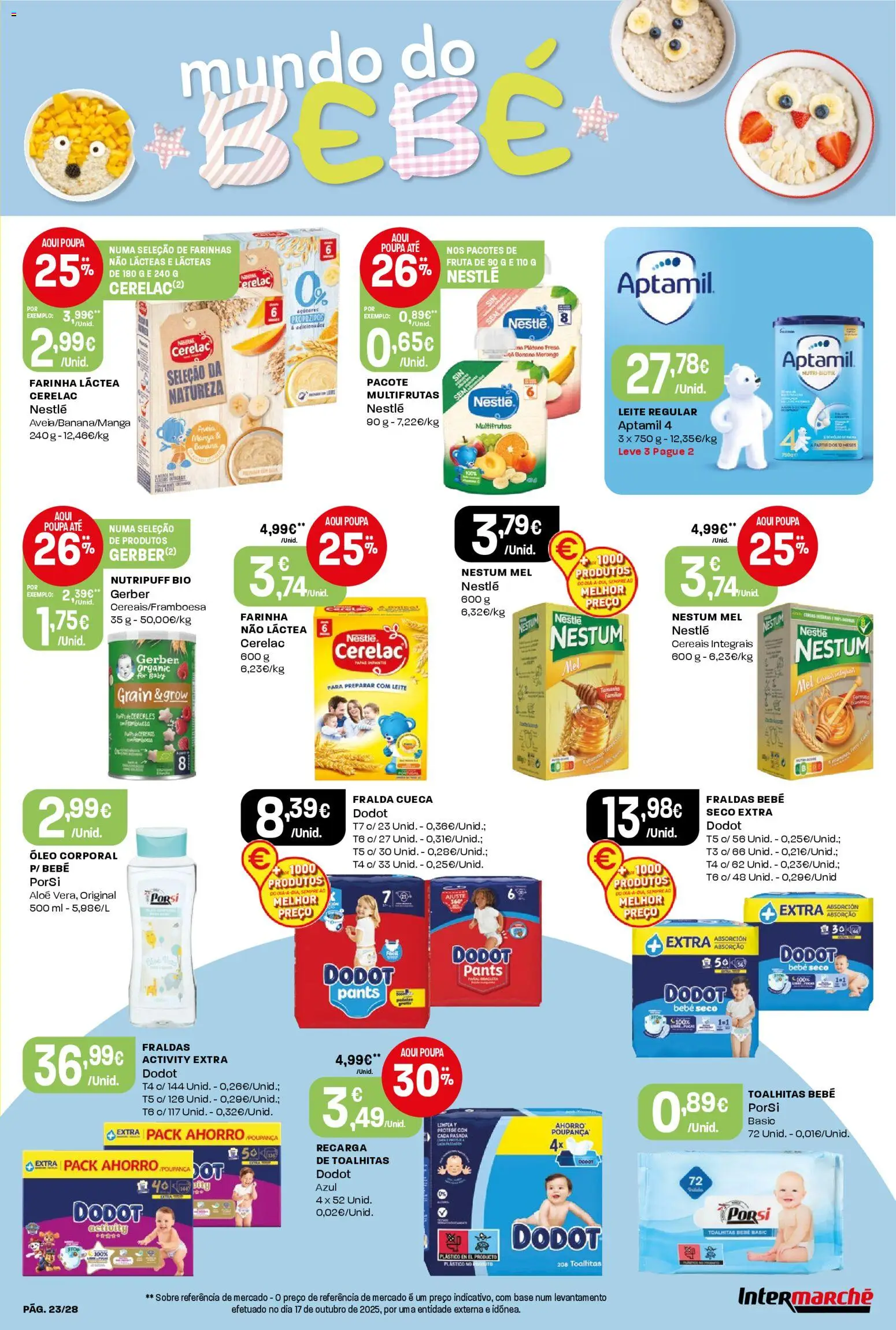 Intermarché Folheto Contact │ válido de 13.11.2025 | Página: 23 | Produtos: Farinha láctea, Fraldas, Óleo, Cereais