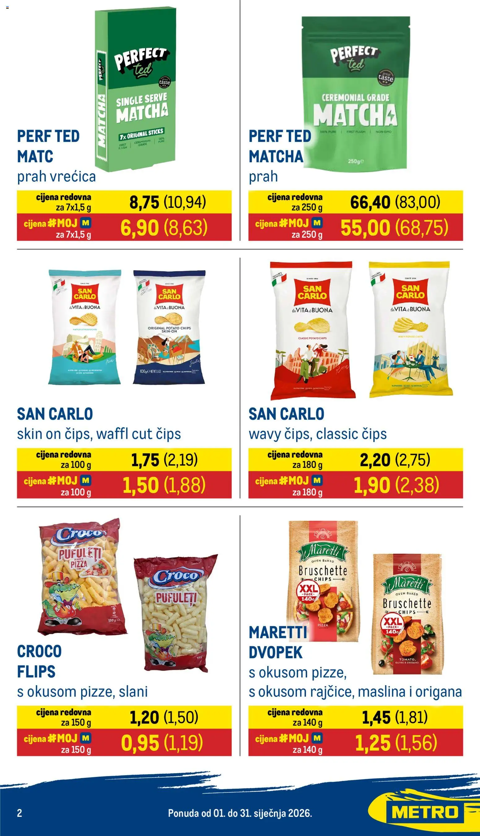 Metro katalog | vrijedi od 01.01.2026 | Stranica: 2 | Proizvodi: Flips, Pizza, Dvopek, Čips
