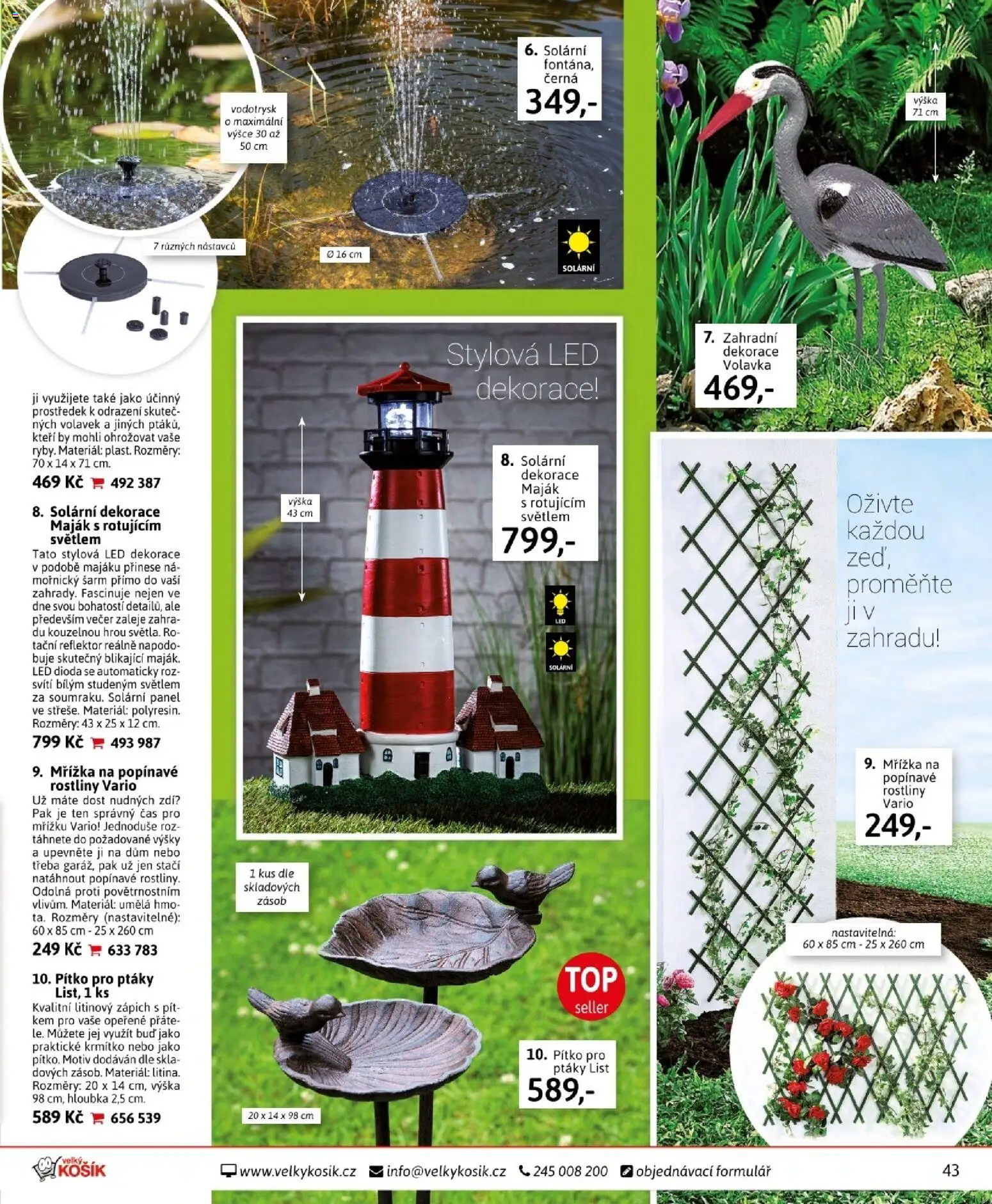 Velký Košík katalog duben 2026 od 01.04.2026 | Strana: 43 | Produkty: Zápich, Krmítko, LED, Dekorace