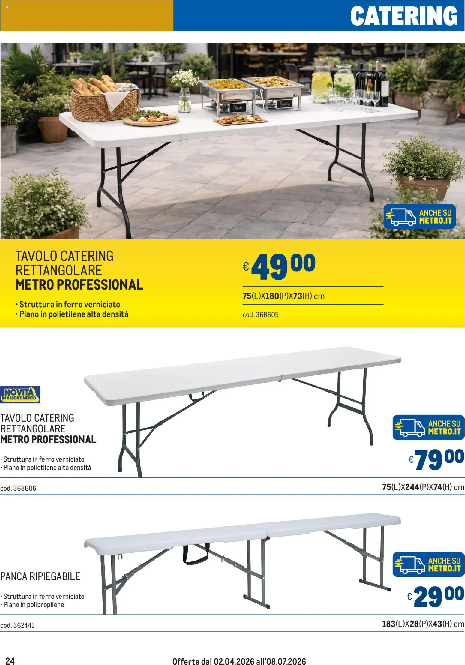 Volantino Metro del 02.04.2026 | Pagina: 24 | Prodotti: Panca, Tavolo