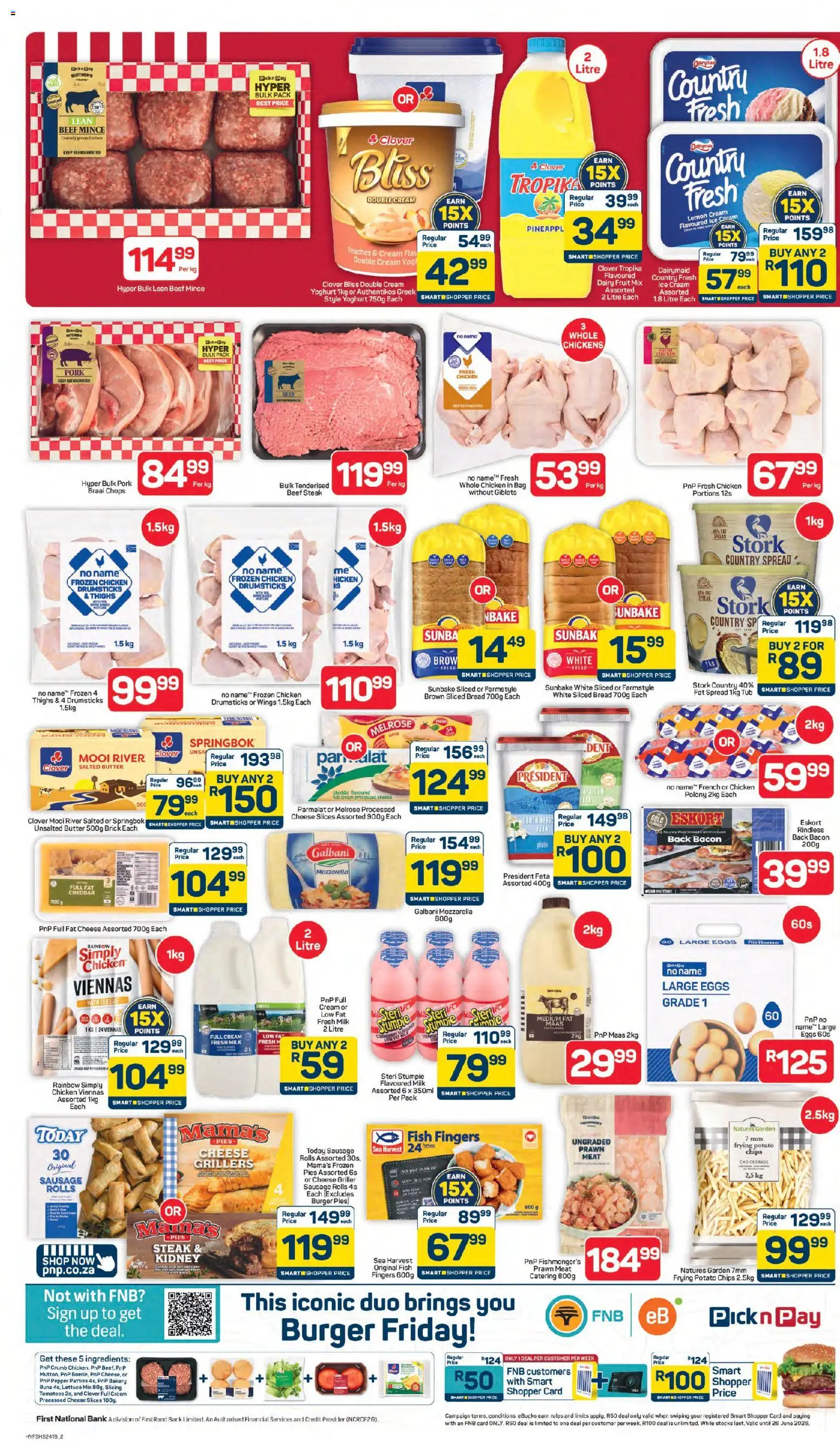 New Pick n Pay catalogue – valid from 24.04.2026 | Page: 2 | Products: Bag, Buns, Cheese, Polony