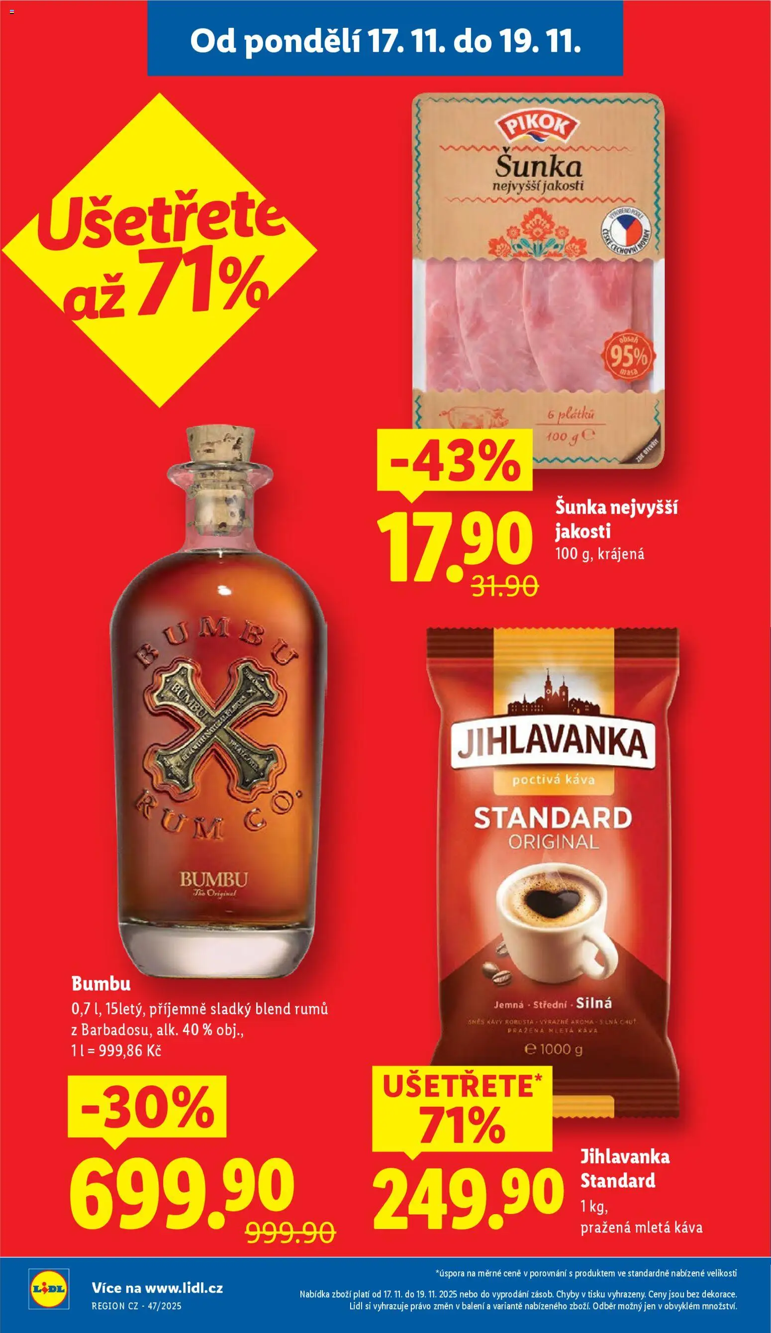 Lidl Black Friday od 17.11.2025 | Strana: 2 | Produkty: Rum, Káva, Káva Standard, Jihlavanka