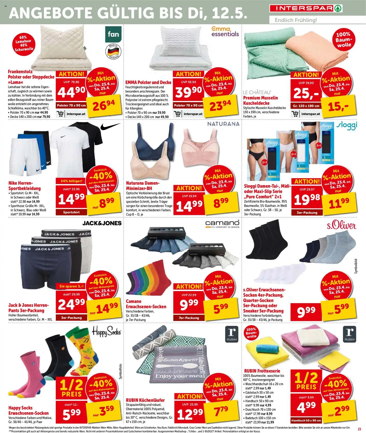 Interspar Flugblatt - Tirol gültig ab 23.04.2026 | Seite: 23 | Produkte: Socken, Decke
