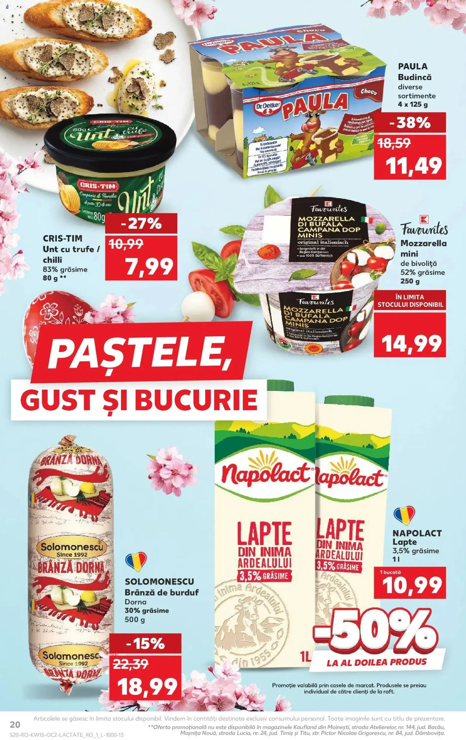 Noul catalog Kaufland – valabil de la 08.04.2026 | Pagină: 20 | Produse: Chilli, Mozzarella, Unt, Brânză
