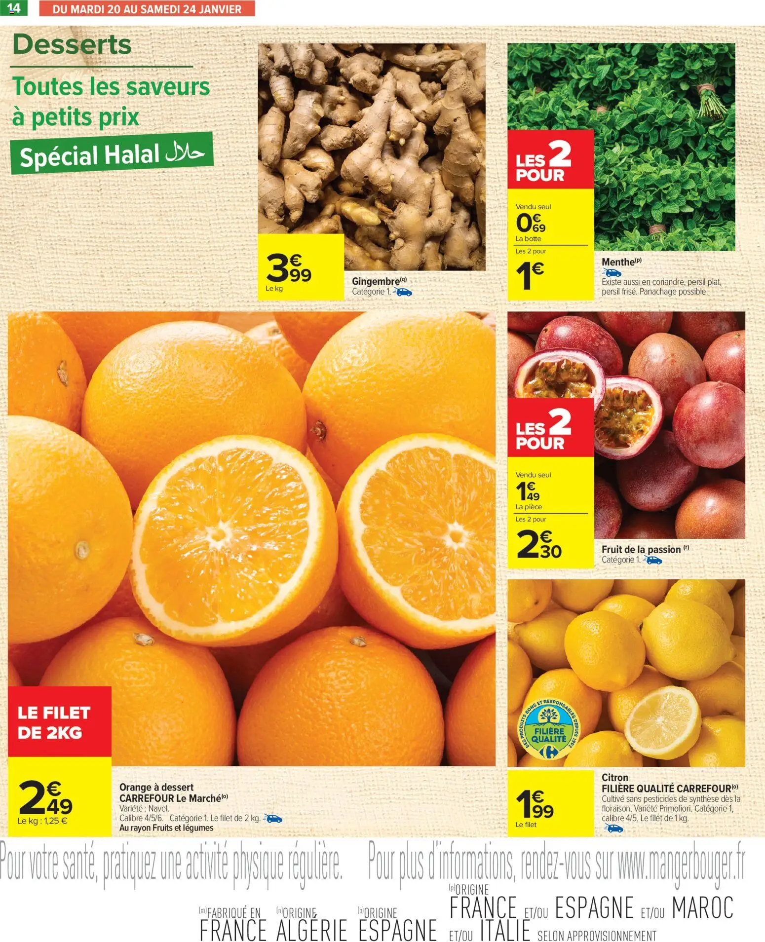 {H1} | Page: 14 | Produits: Citron, Fruit de la passion, Orange, Persil