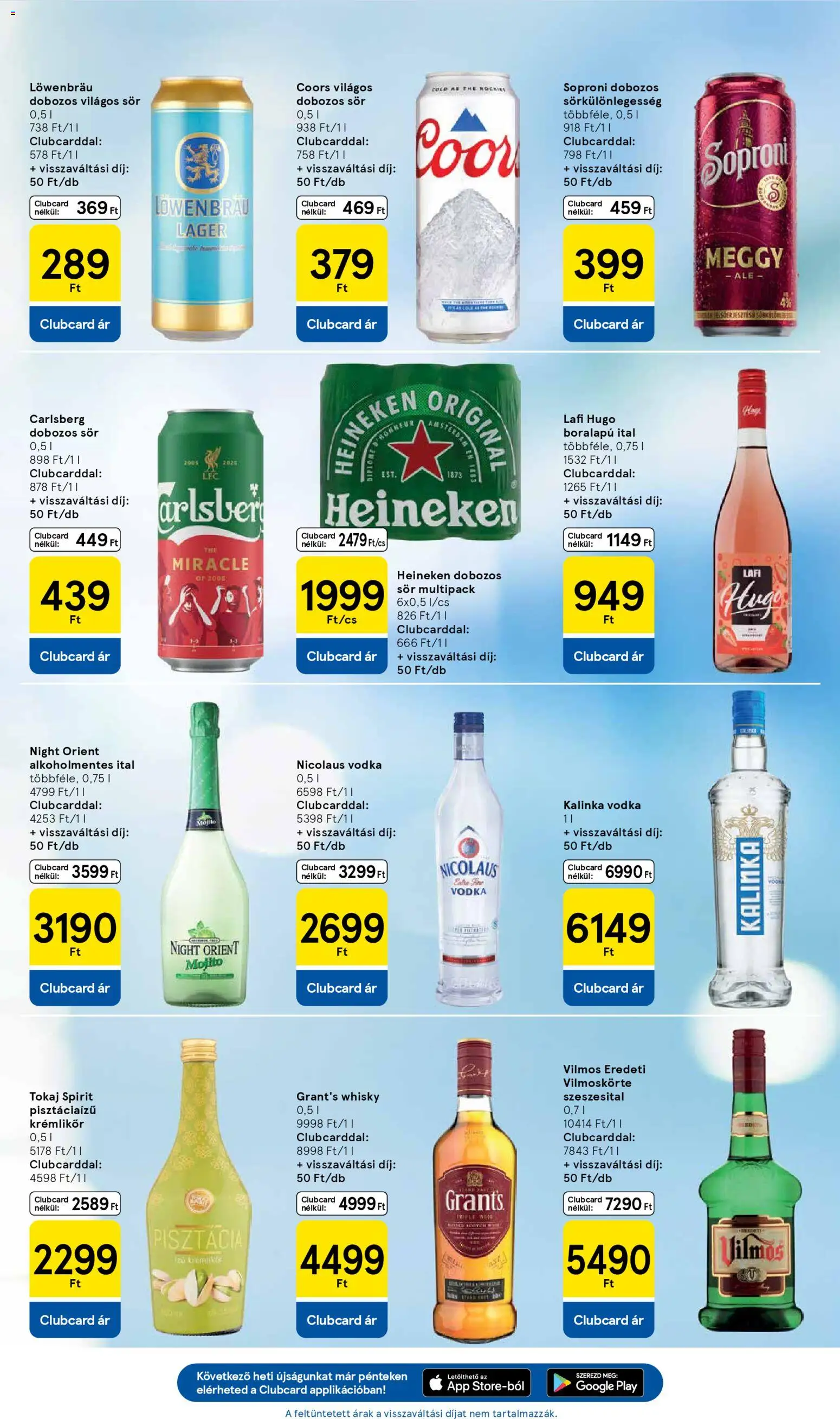 Tesco akciós ujság - amely érvényes a következő dátumtól: 08.01.2026 | Oldal: 23 | Termékek: Heineken, Krémlikőr, Meggy, Whisky