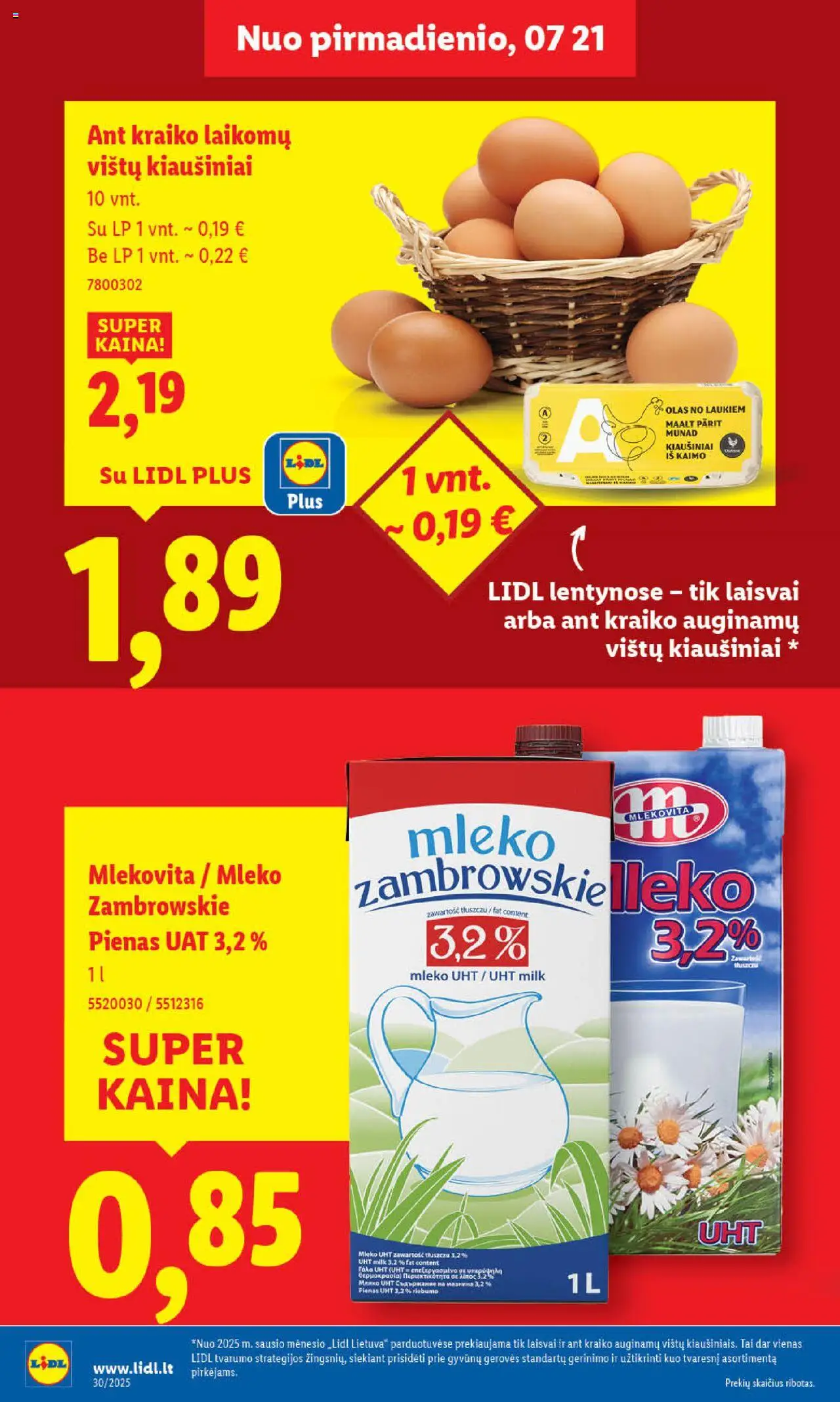 LIDL - Leidinys│galioja nuo 24.07.2025 | Puslapis: 32 | Prekių: Pienas, Kiaušiniai