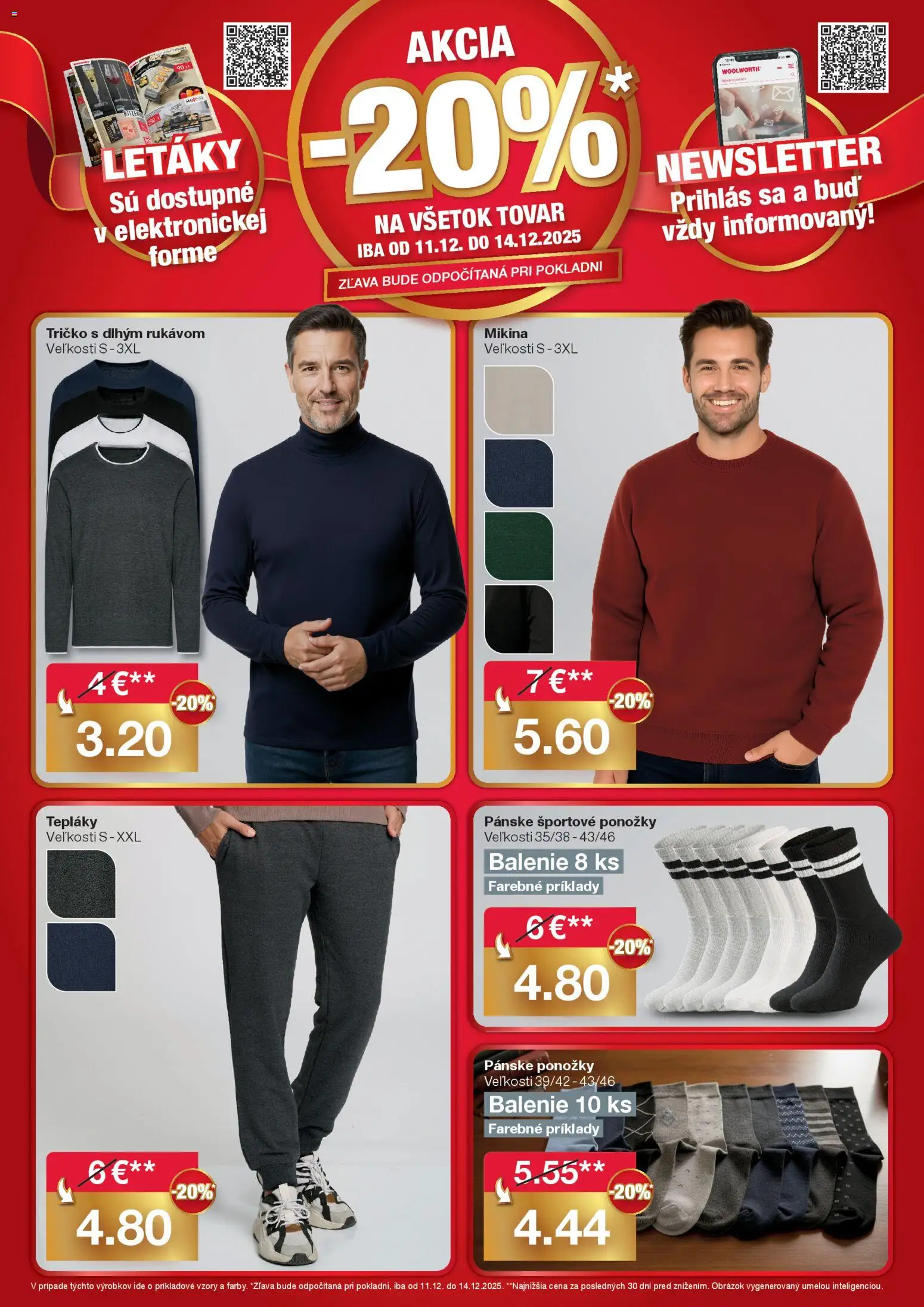 Nové Woolworth akcie – leták je platný od 11.12.2025 | Strana: 4 | Produkty: Tričko, Mikina, Ponožky