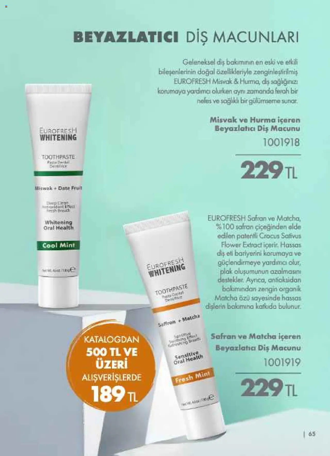 Farmasi Katalog - 01.08.2025 tarihinden itibaren geçerlidir | Sayfa: 65 | Ürünler: Diş macunu, Hurma