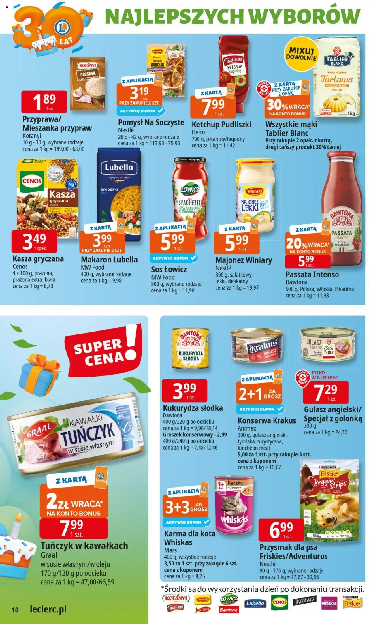 E.Leclerc Gazetka - Elbląg 30 lat od 27.05.2025 | Strona: 10 | Produkty: Ketchup, Majonez winiary, Makaron, Sos