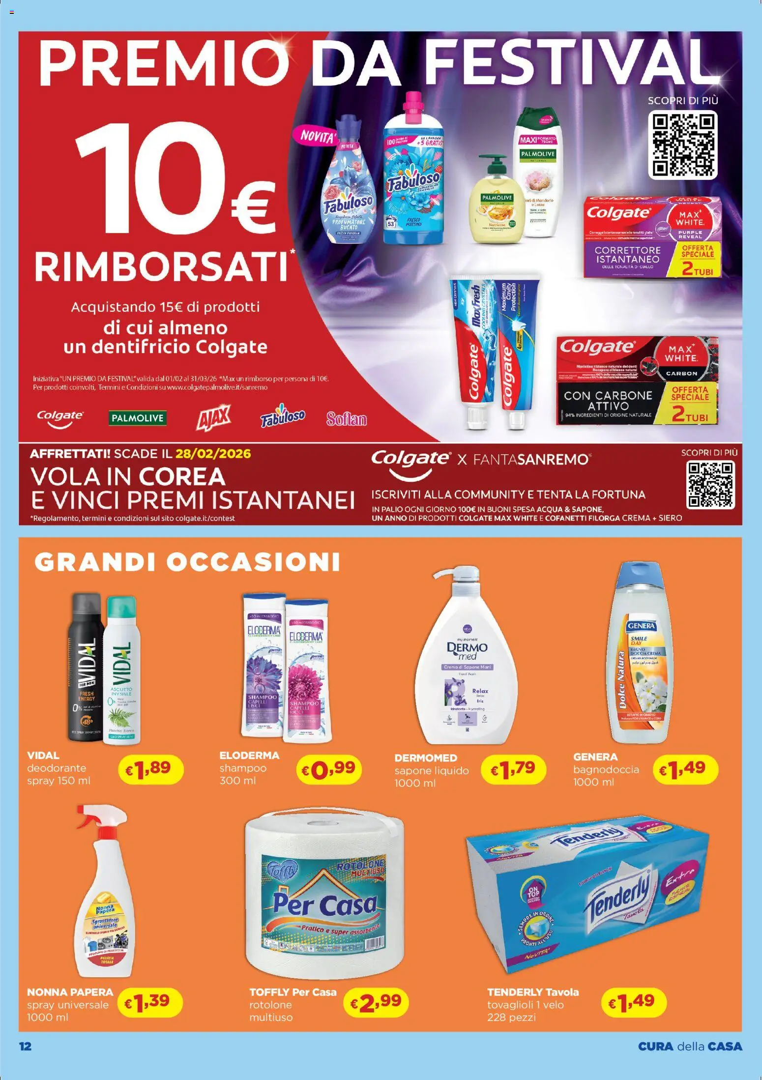 Volantino Acqua e Sapone del 26.02.2026 | Pagina: 12 | Prodotti: Crema, Deodorante, Sgrassatore, Bagno