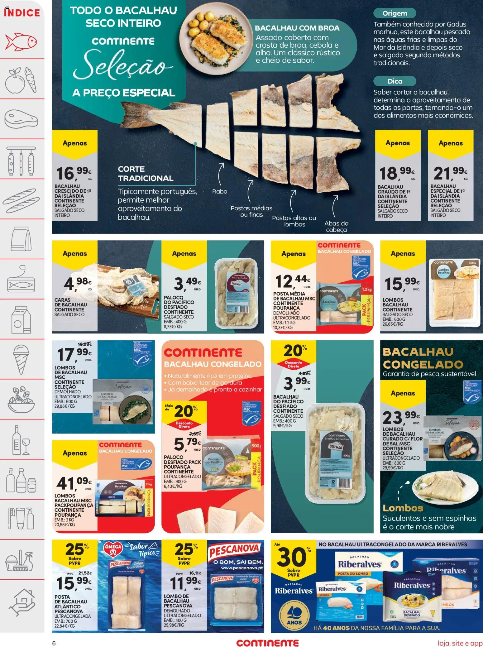 Continente folheto │ válido de 25.11.2025 | Página: 6 | Produtos: Bacalhau, Sal, Cebola, Proteina