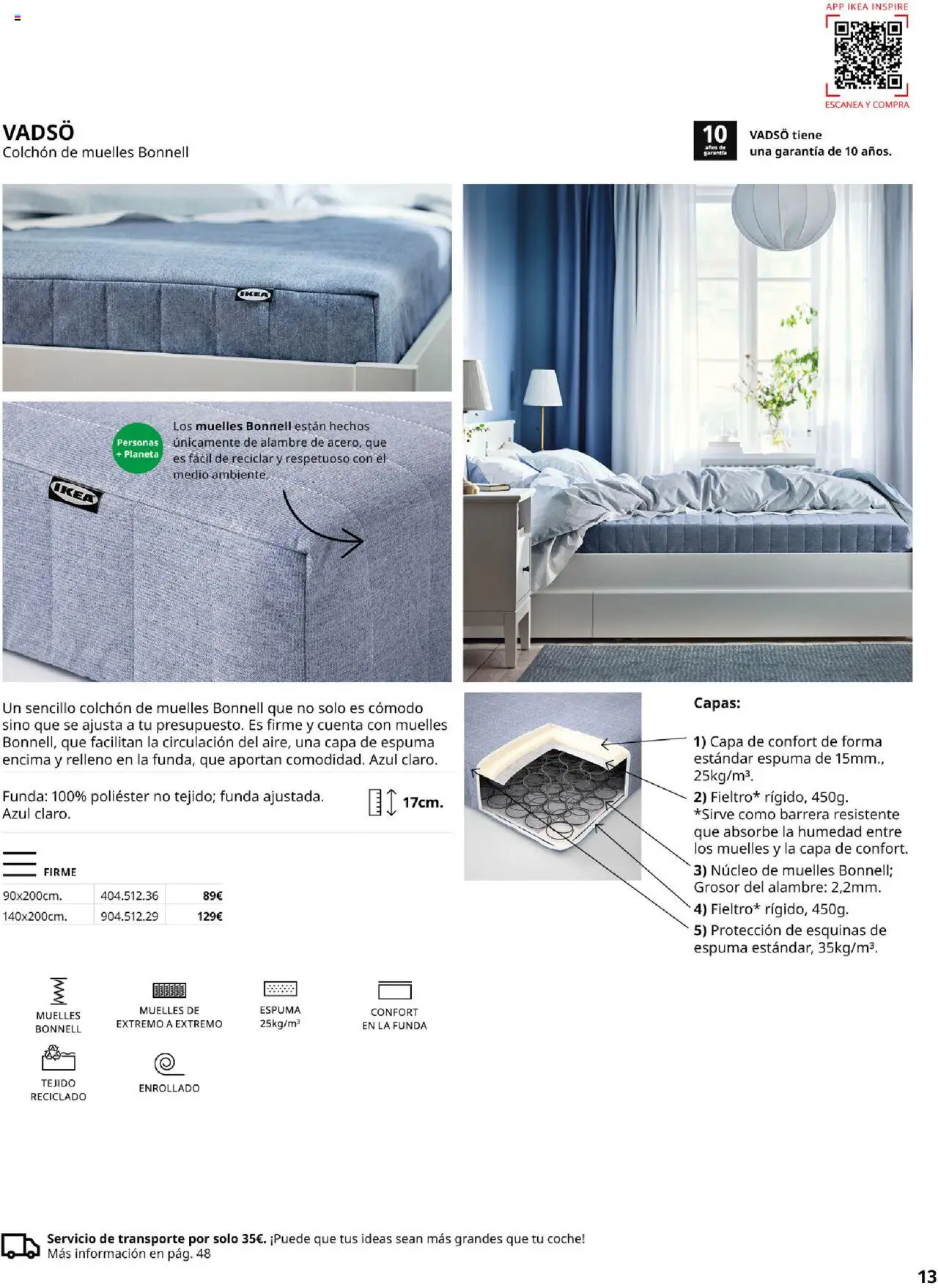 Catálogo IKEA Confort │ válido desde el 04.02.2025 | Página: 13 | Productos: Colchon, Funda
